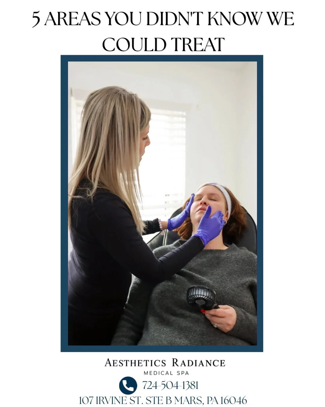 Think neuromodulators are just for forehead lines? Think again.

Here are 5 neuromodulator treatments you may not know we offer:

&bull; Lip Flip &mdash; subtly enhances the appearance of the upper lip 
&bull; Masseter &mdash; softens the appearance 