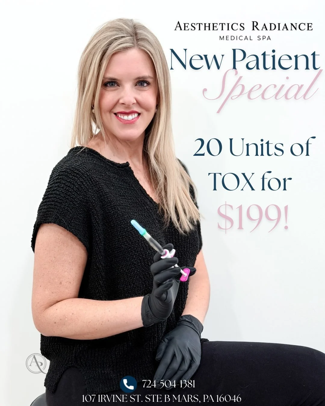 NEW PATIENT SPECIAL: Dysport for $199!

Ready to smooth fine lines and refresh your look? Your glow-up starts here.

Enjoy 20 units of Dysport for just $199 as a new patient at Aesthetics Radiance Medical Spa!

A few things to know:
&bull; Special pr