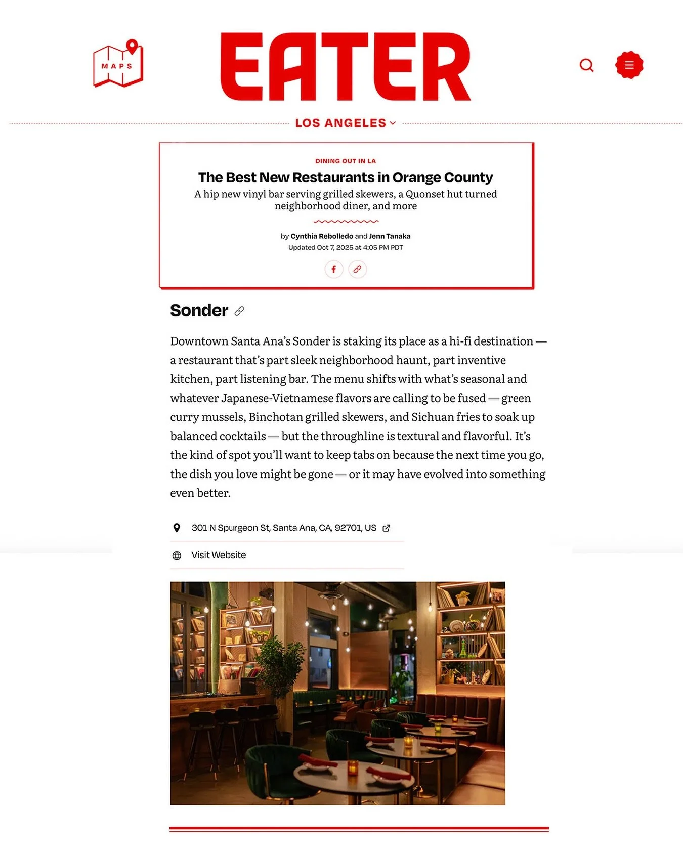 We&rsquo;re honored to be featured in Eater LA&rsquo;s &ldquo;Best New Restaurants in Orange County.&rdquo; What started as a soft opening is now a full celebration! 

Our grand opening feels even bigger knowing we&rsquo;re part of this list. Thank y