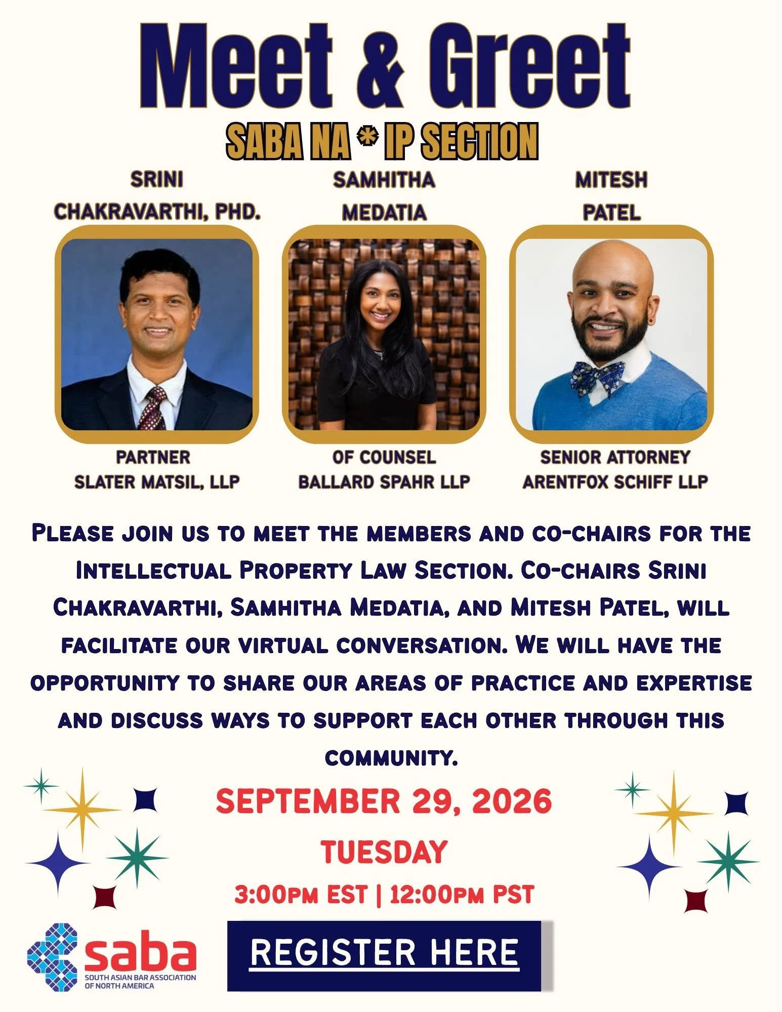 SABA-NA IP Law Section Meet &amp; Greet (virtual)