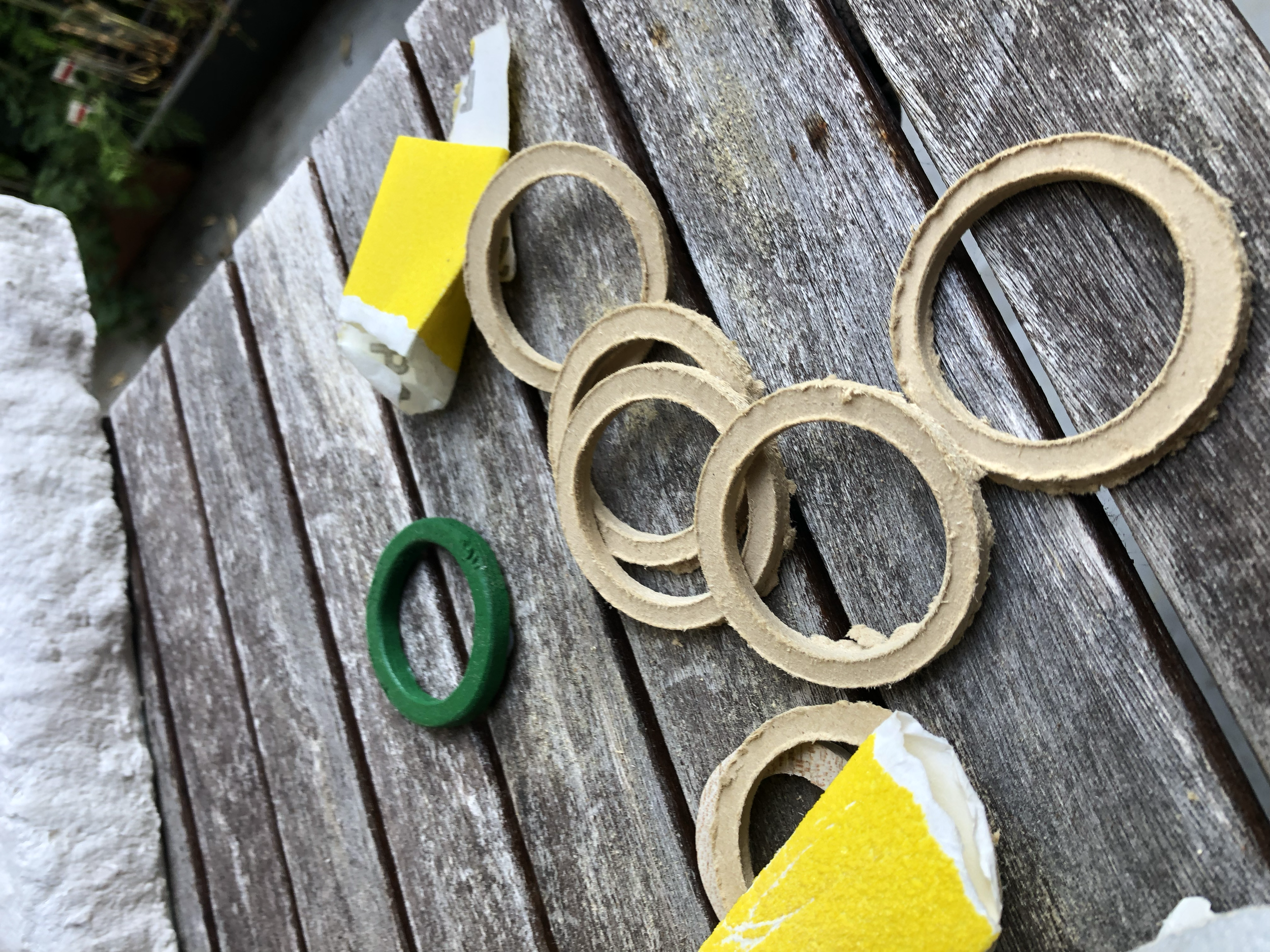 I cut the window frames from thin MDF using drill and circular hole cutter bits after first trying to saw by hand and not having much success.