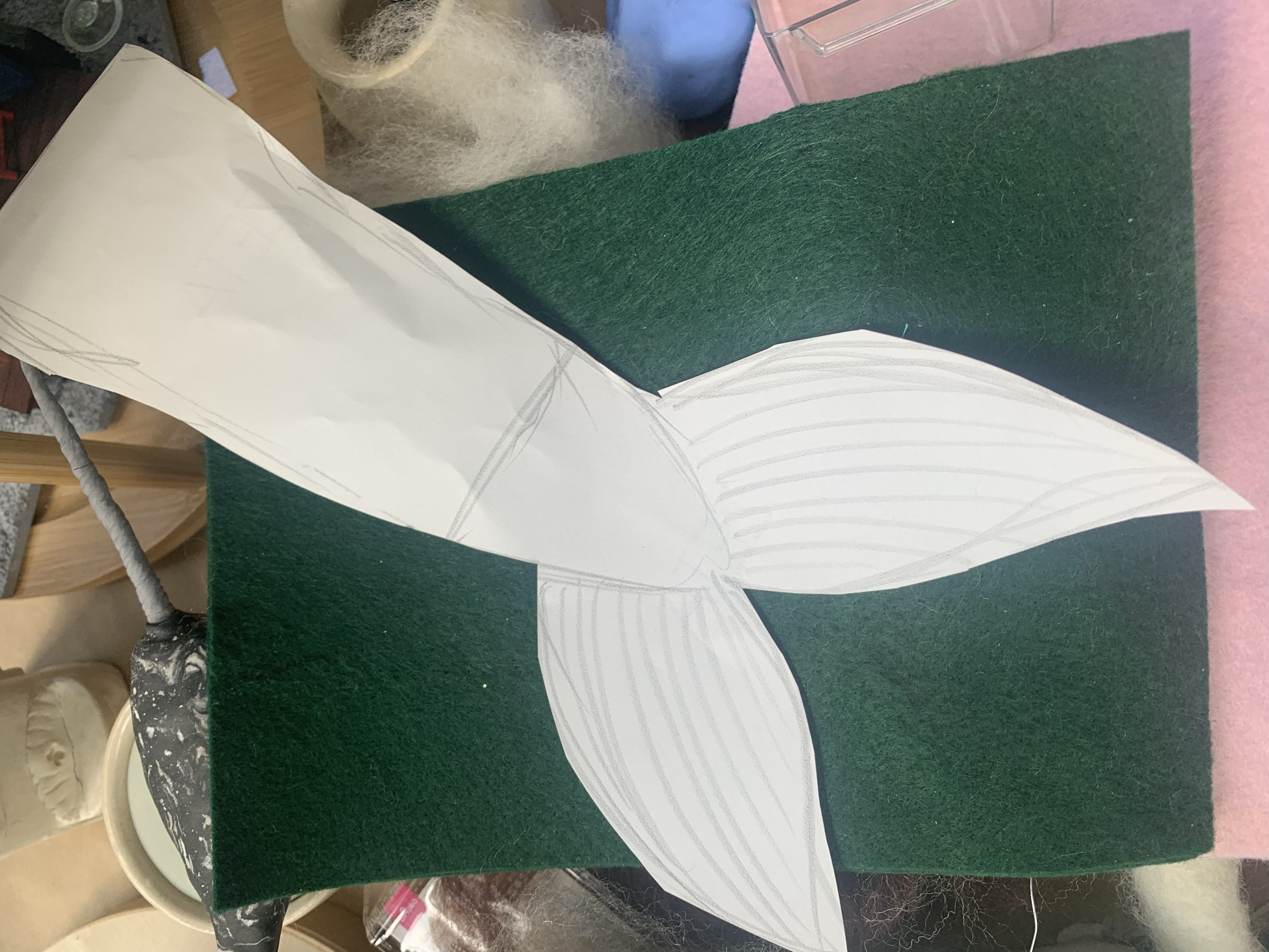 Planning out the tail costume