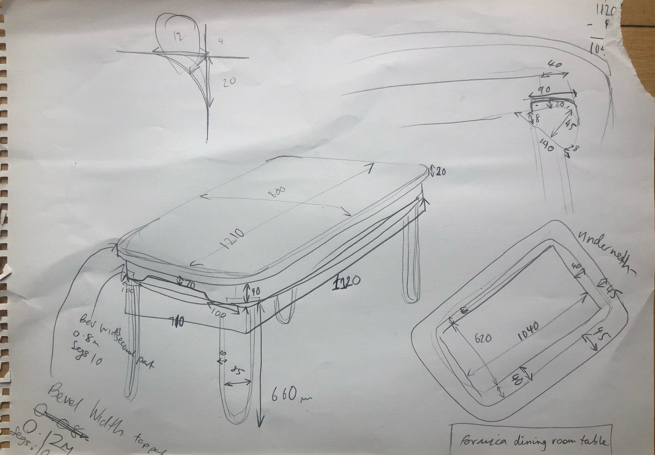 First I took the measurements of my brother’s table and created a rough document