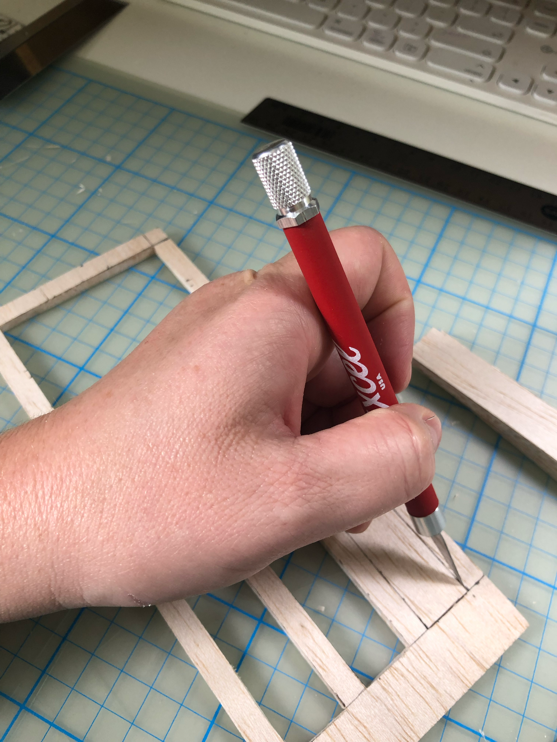 I cut out the pieces with an exacto knife