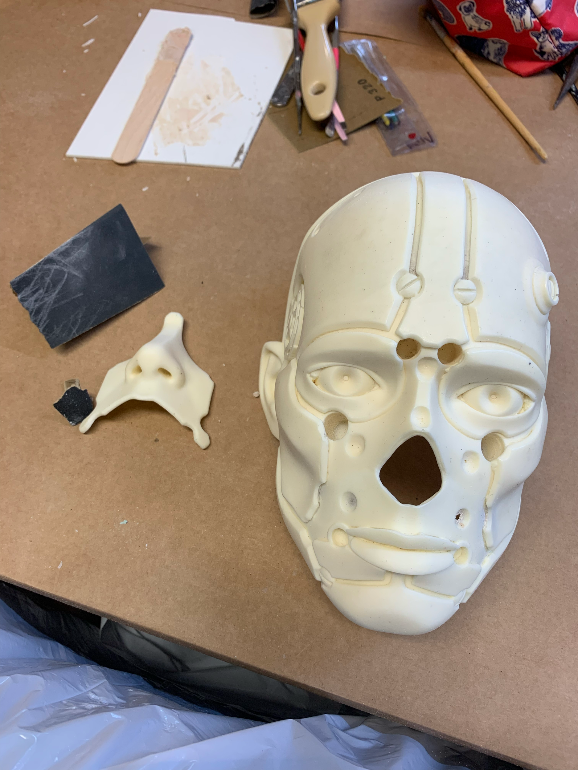The 3D printed pieces, designed by Jet Cooper.