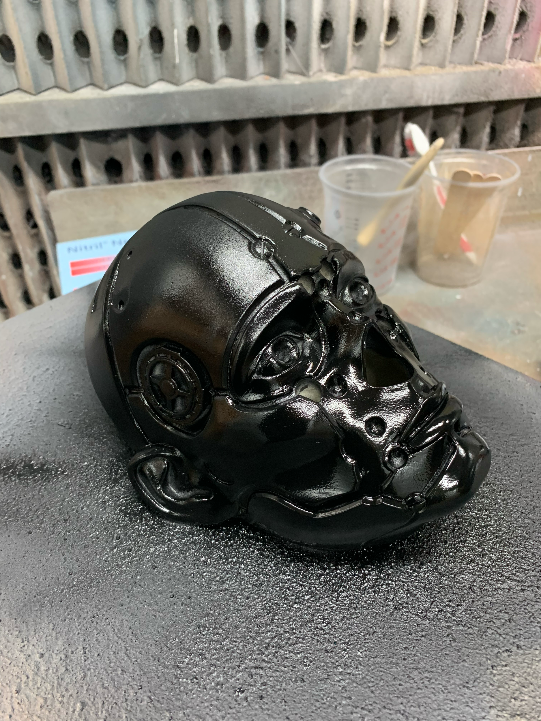 Laying down the high gloss black spray layer