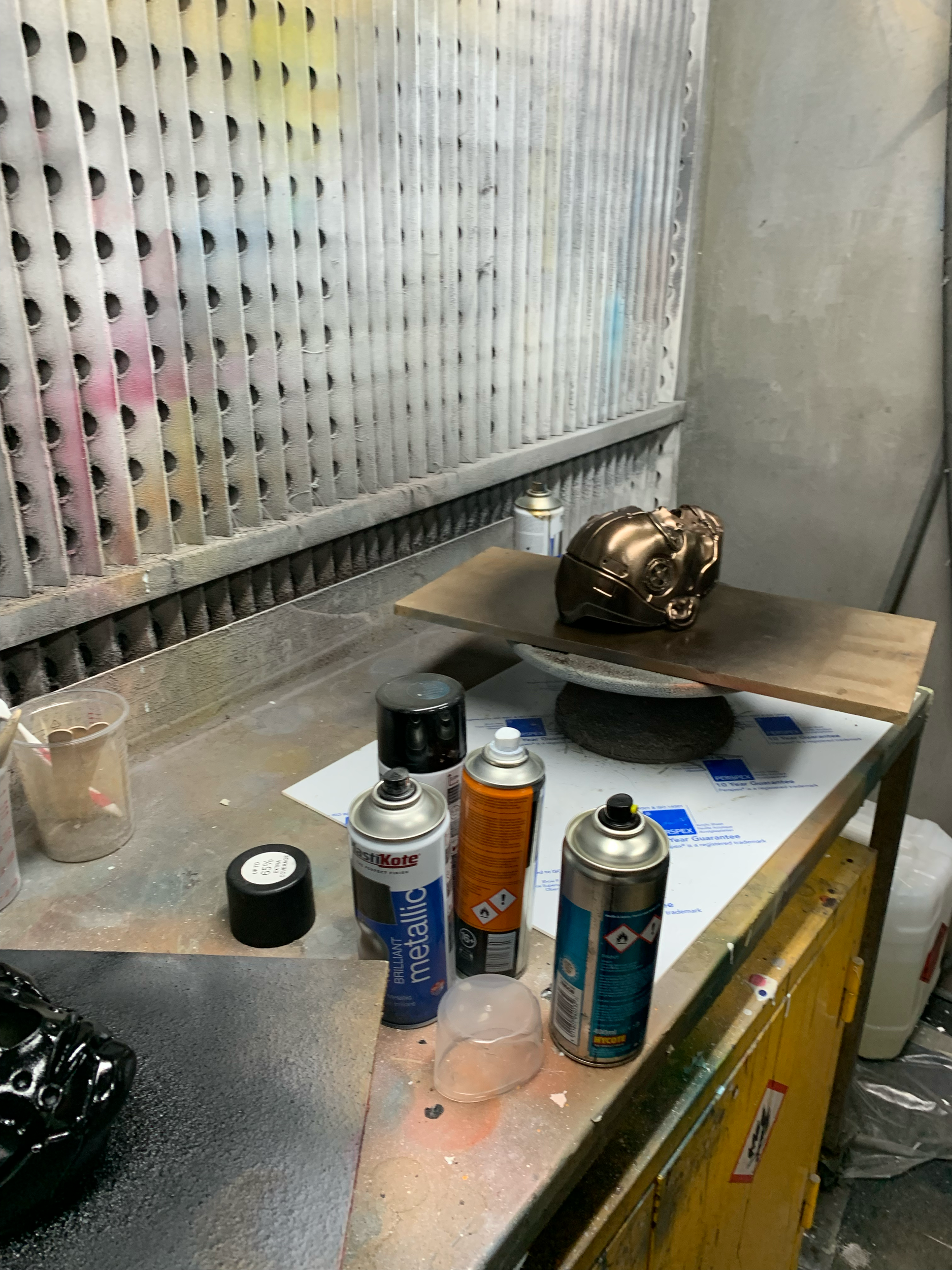 Then adding layers of various metallics in the spray booth.