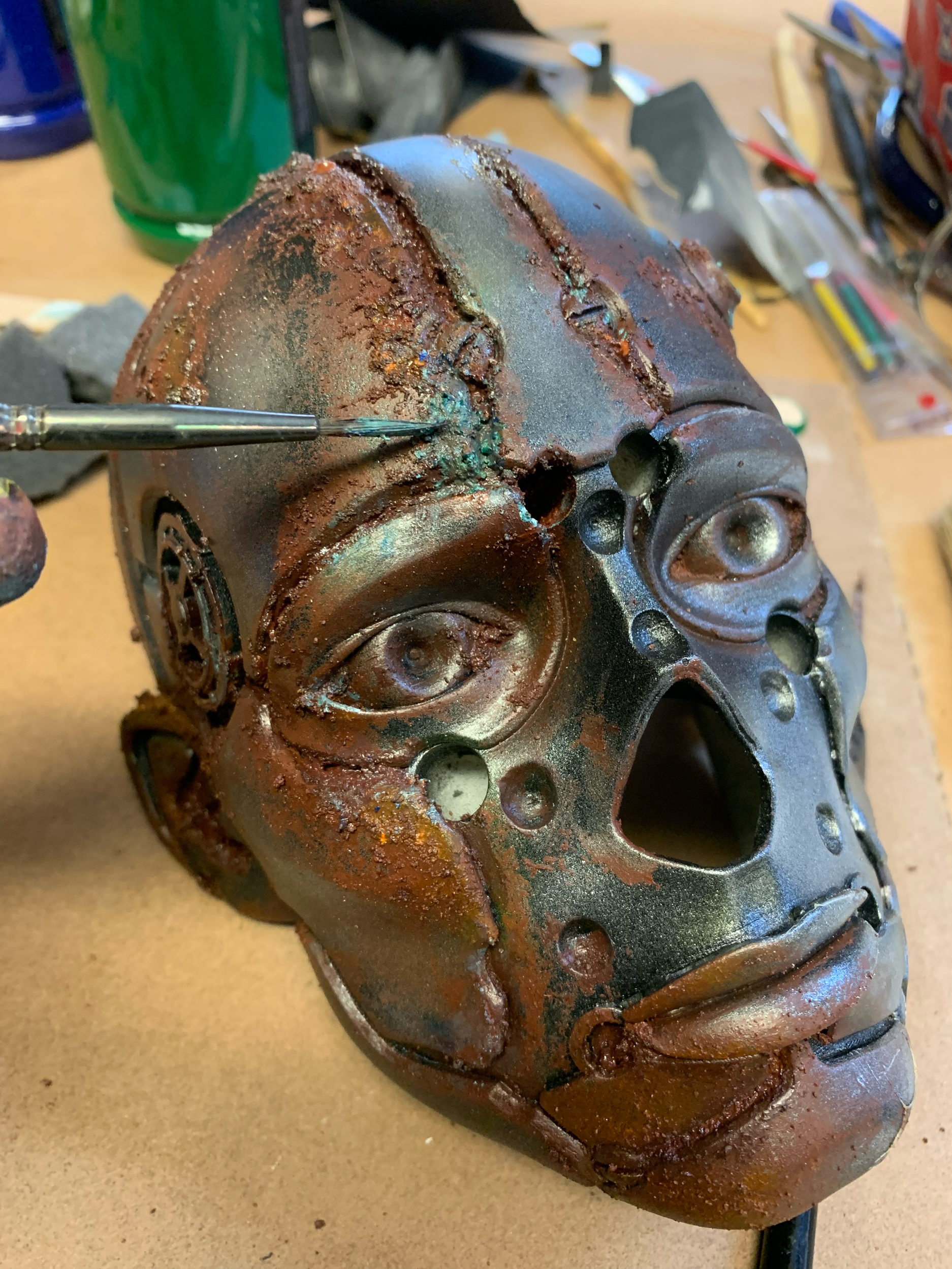 Verdigris effect with greens