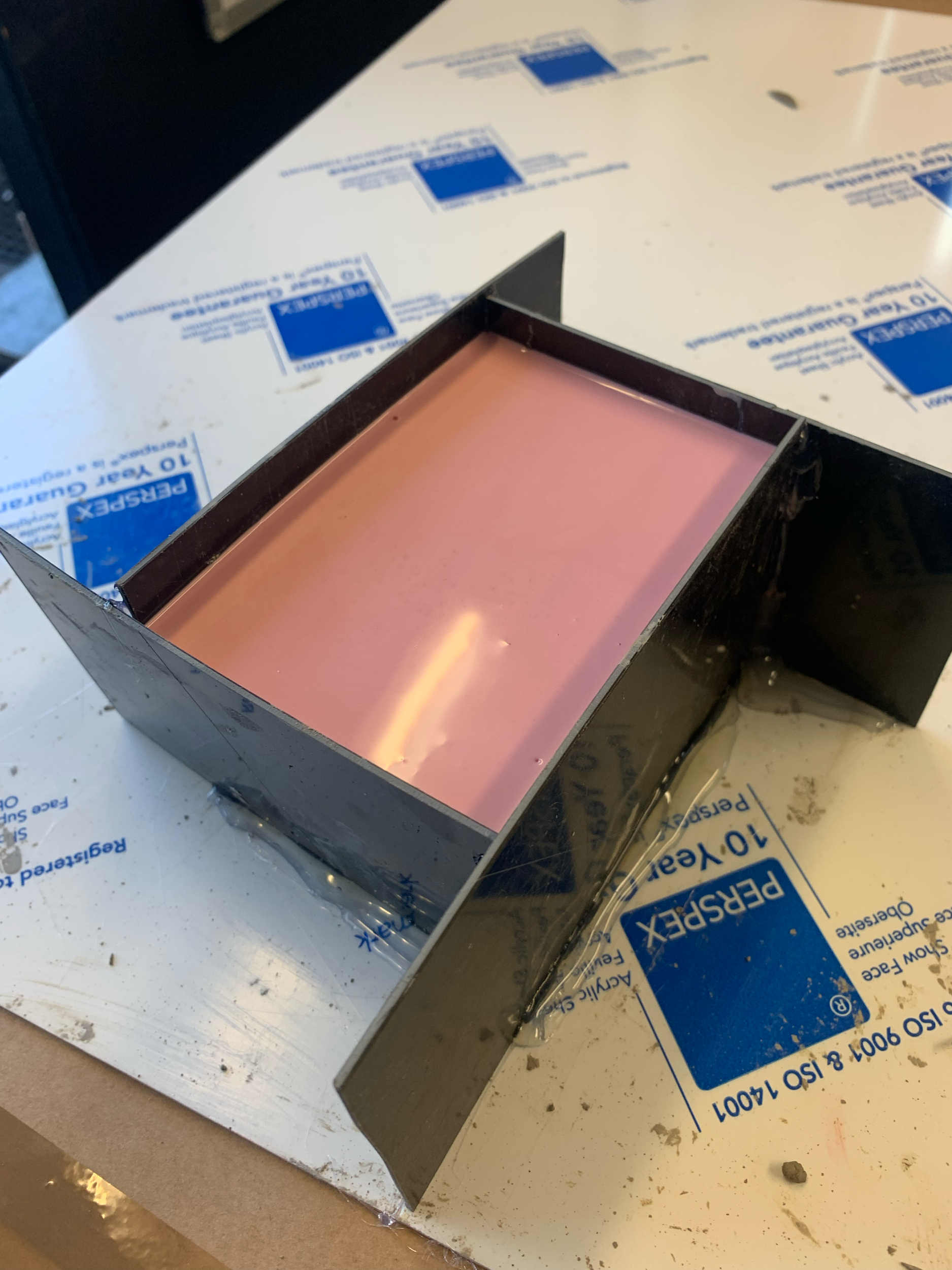 Pouring silicone in and waiting for it to cure
