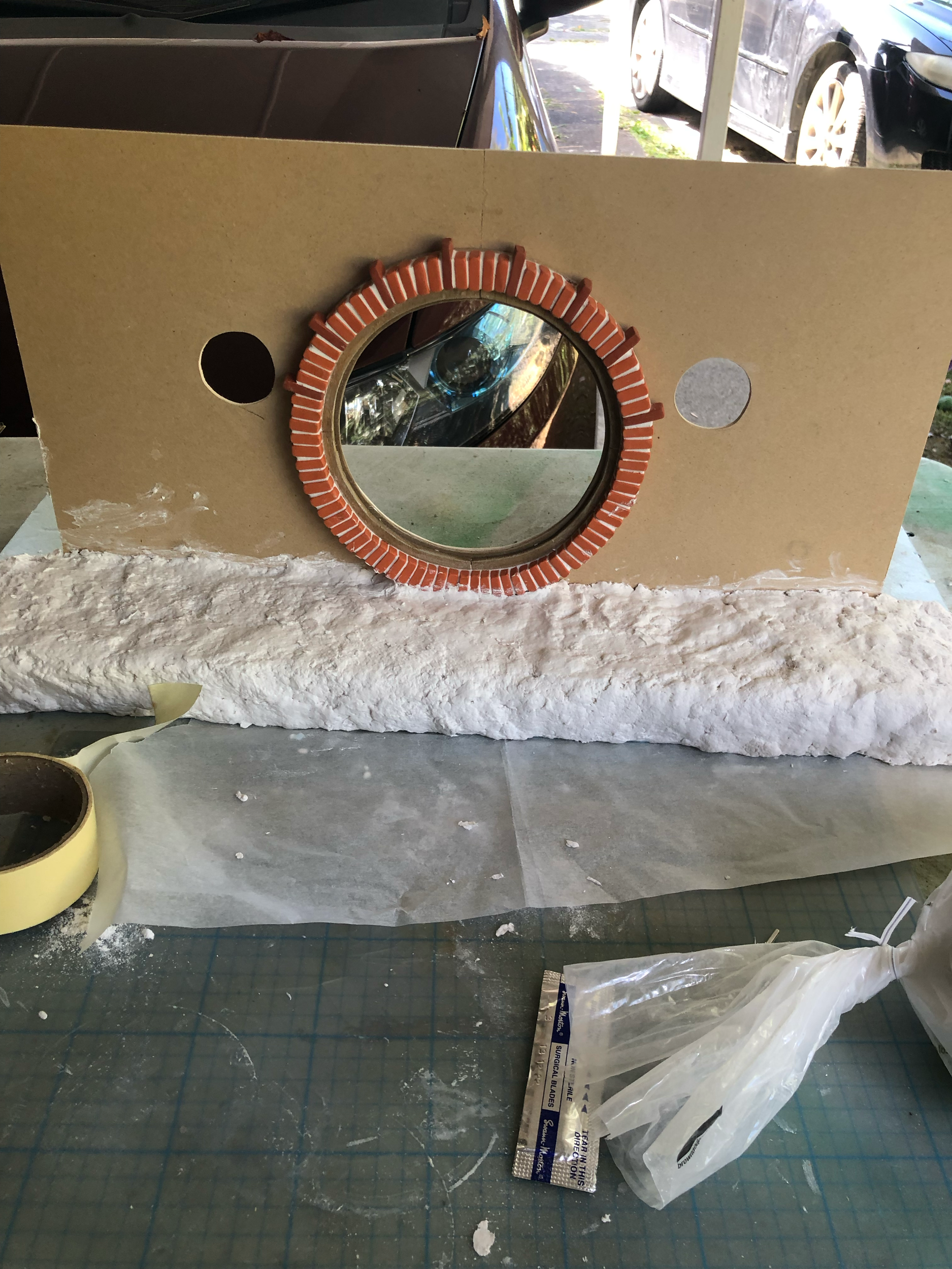 I covered the base in Sculptamold for the garden base