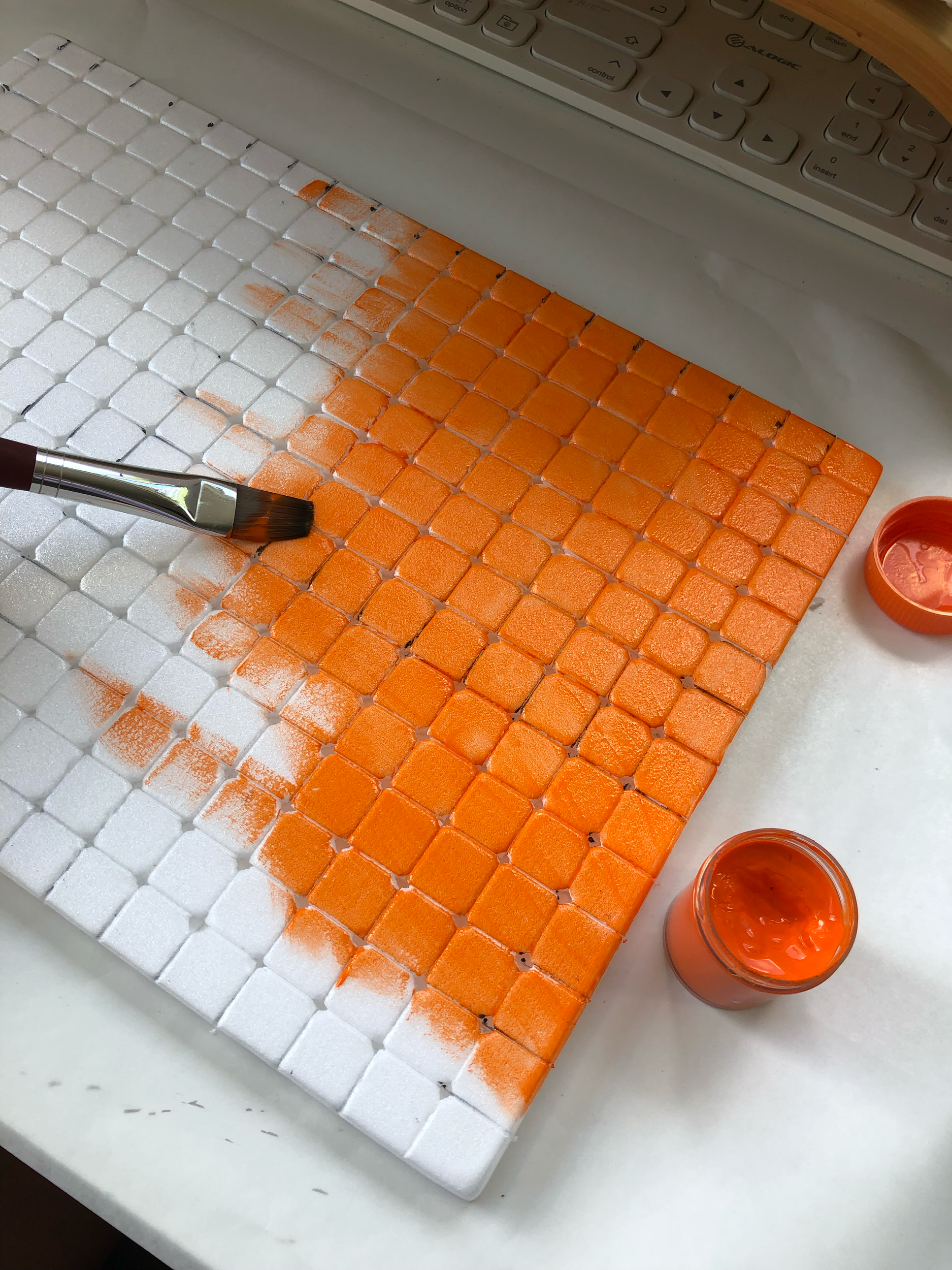 Painted the tiles