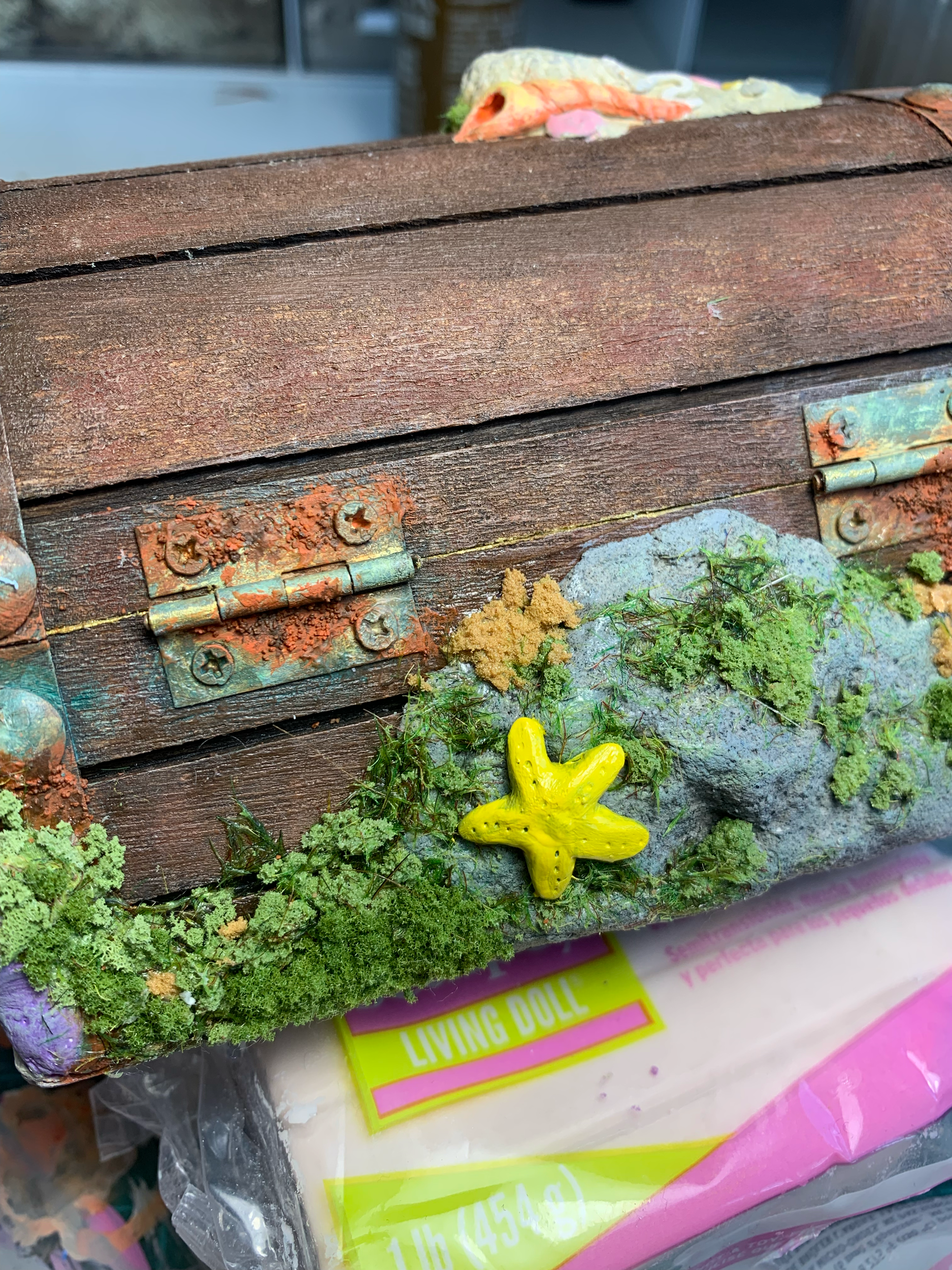 Painted with rust and verdigris aging effects