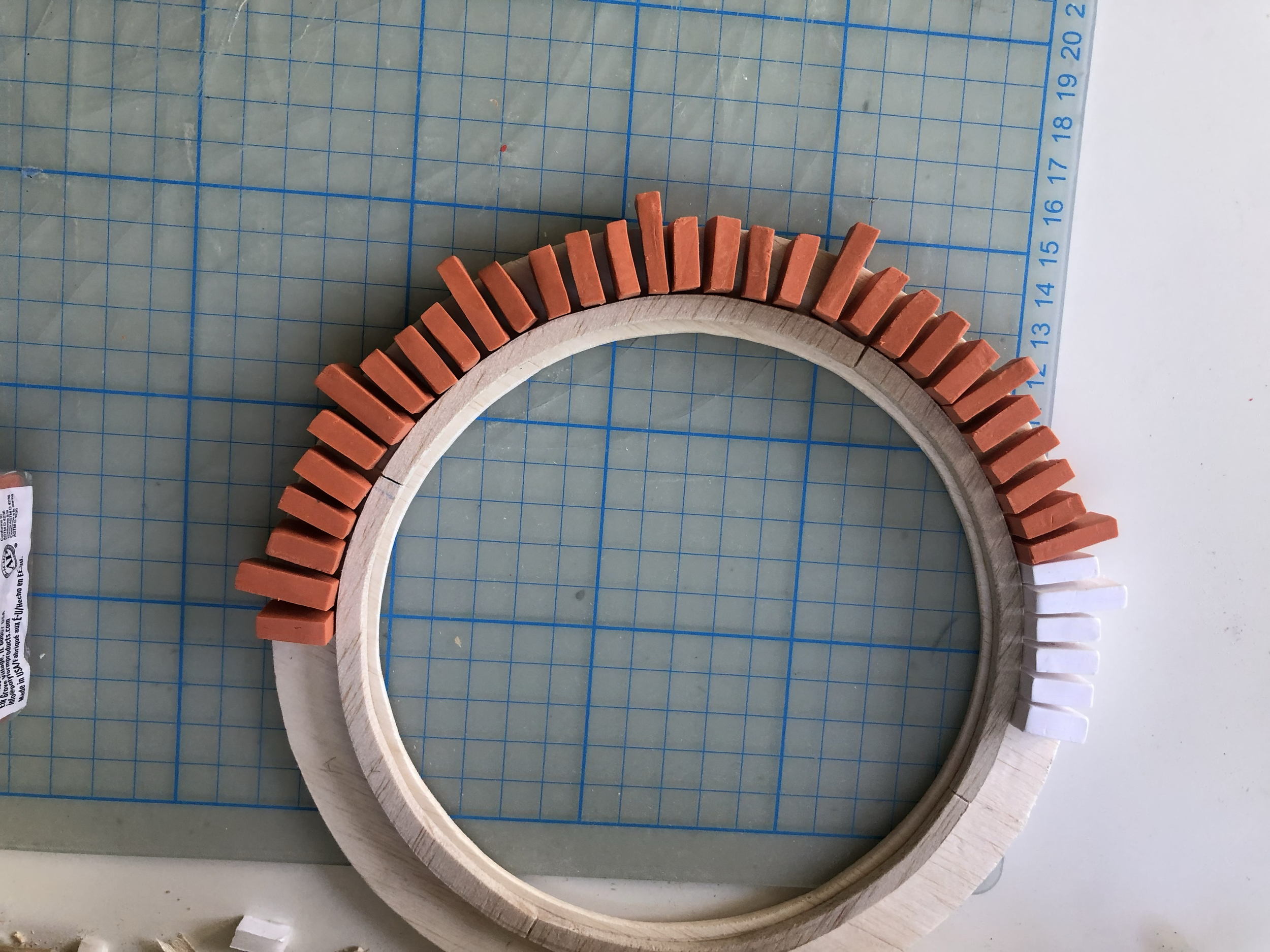 Ultimately decided to create individual bricks from Sculpy as it gave the most effective result.