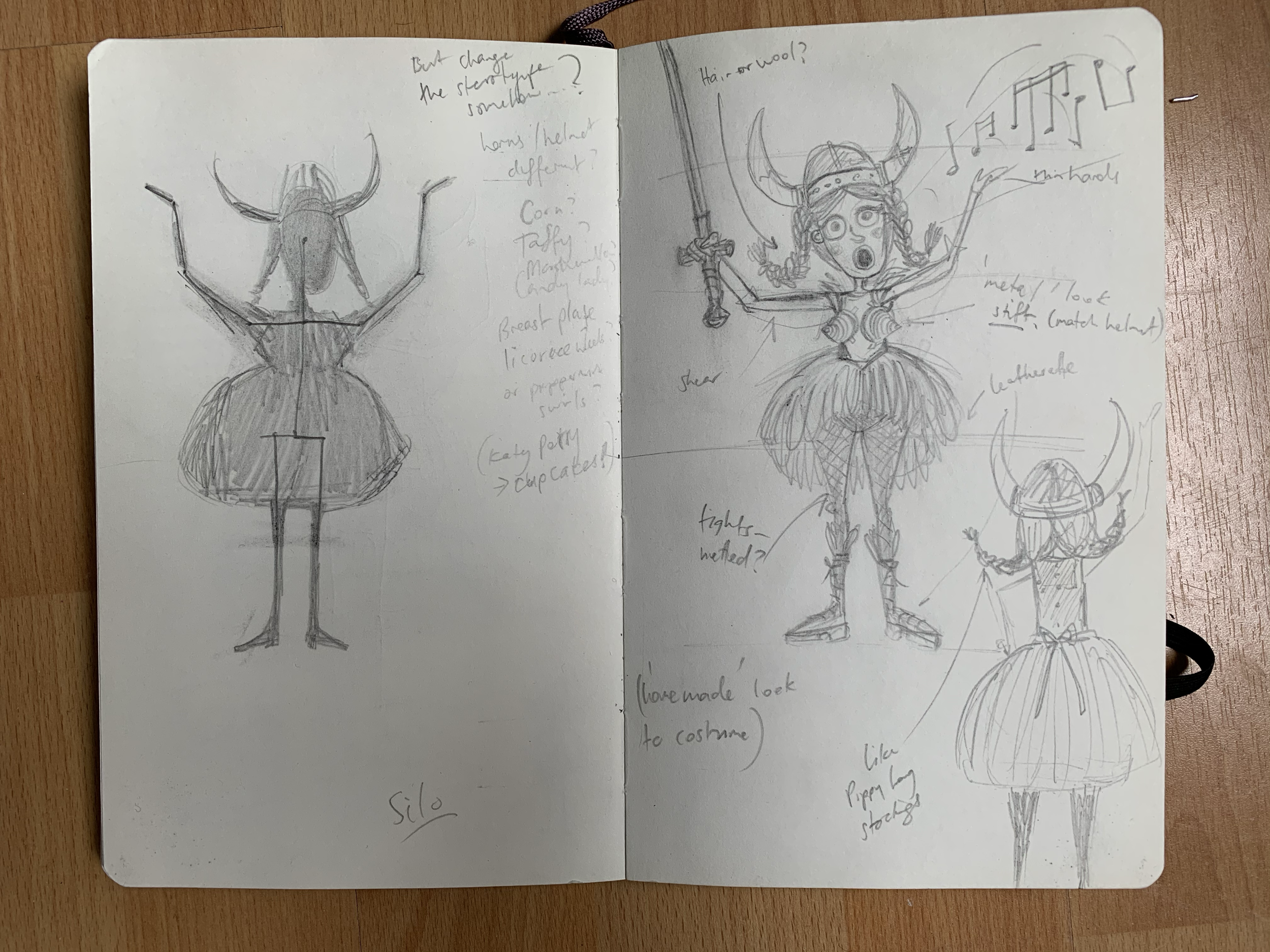 Sketch ideas for the puppet