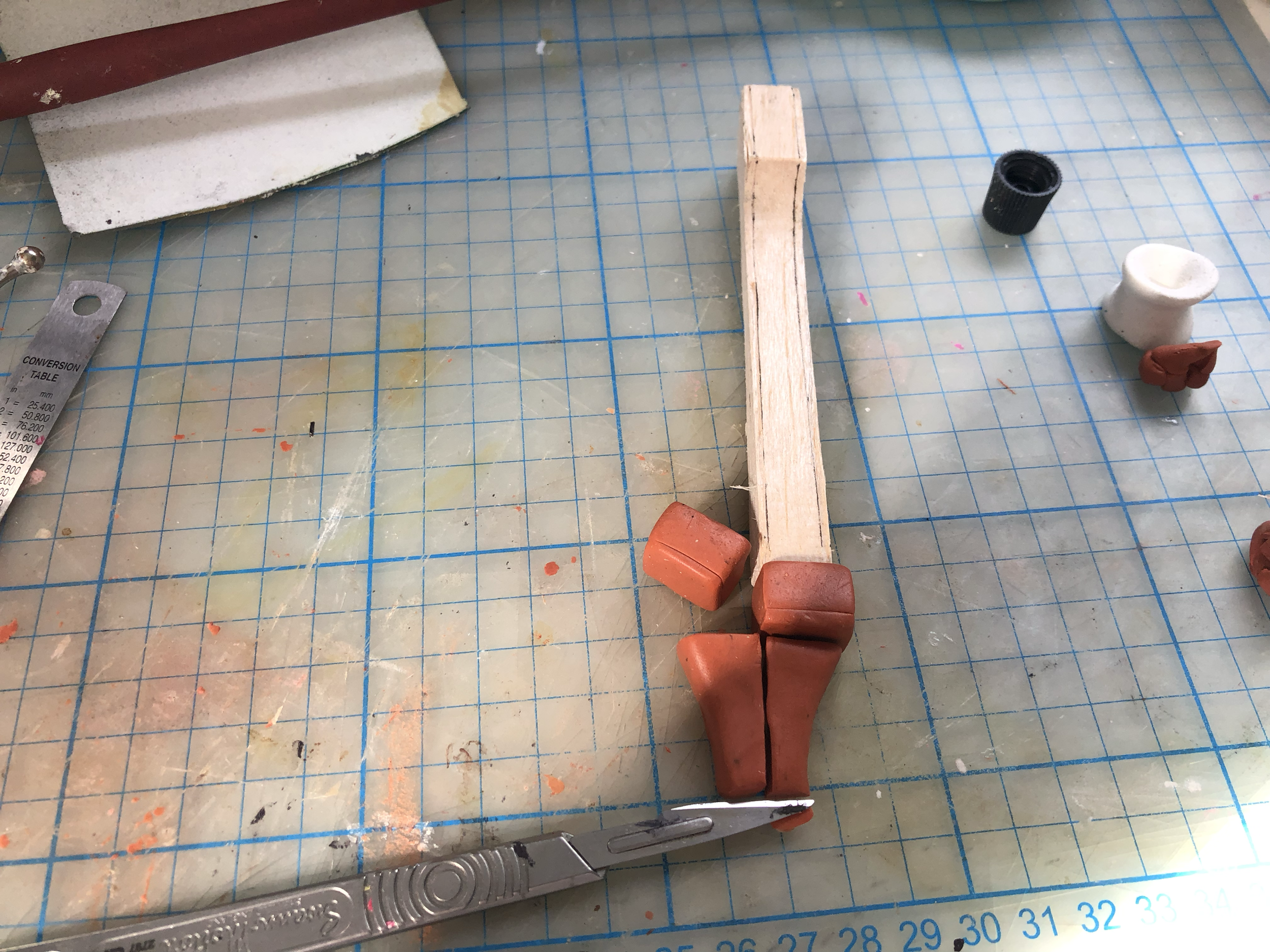 Creating the post ends from clay