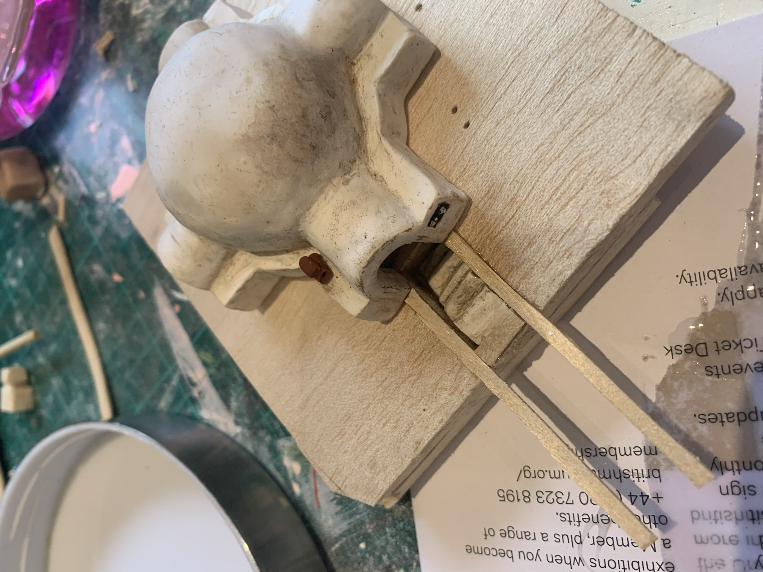 Distressed the building and assembling the base