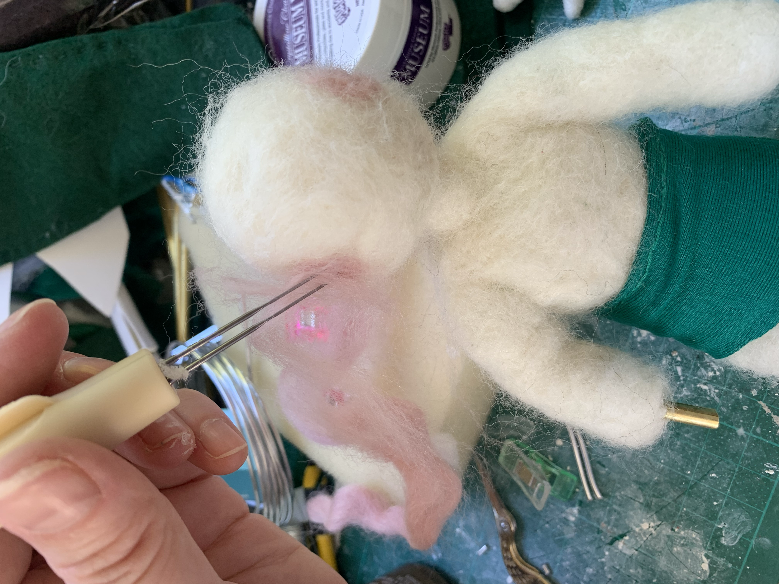 Felting facial features