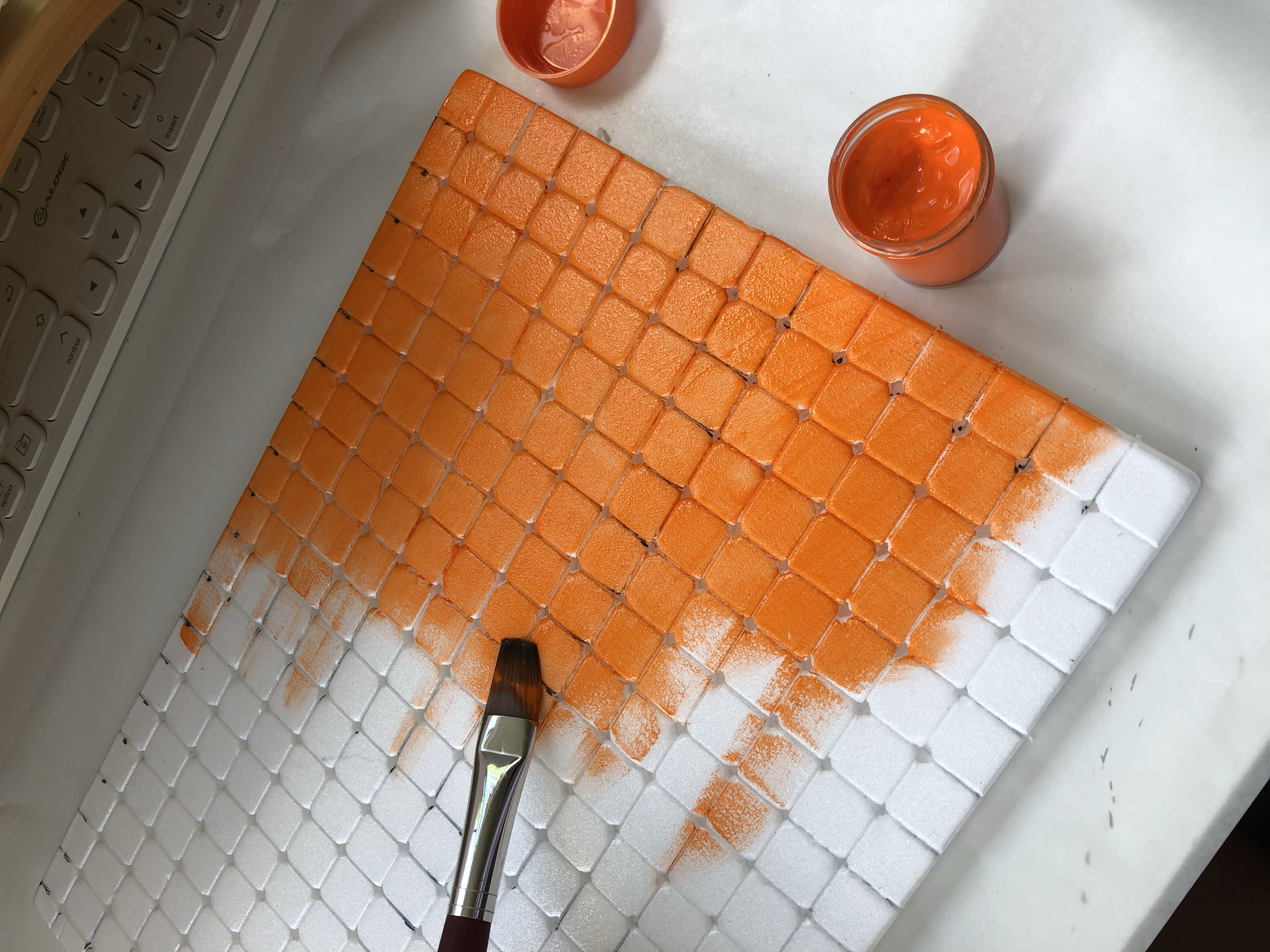 Painted the tiles