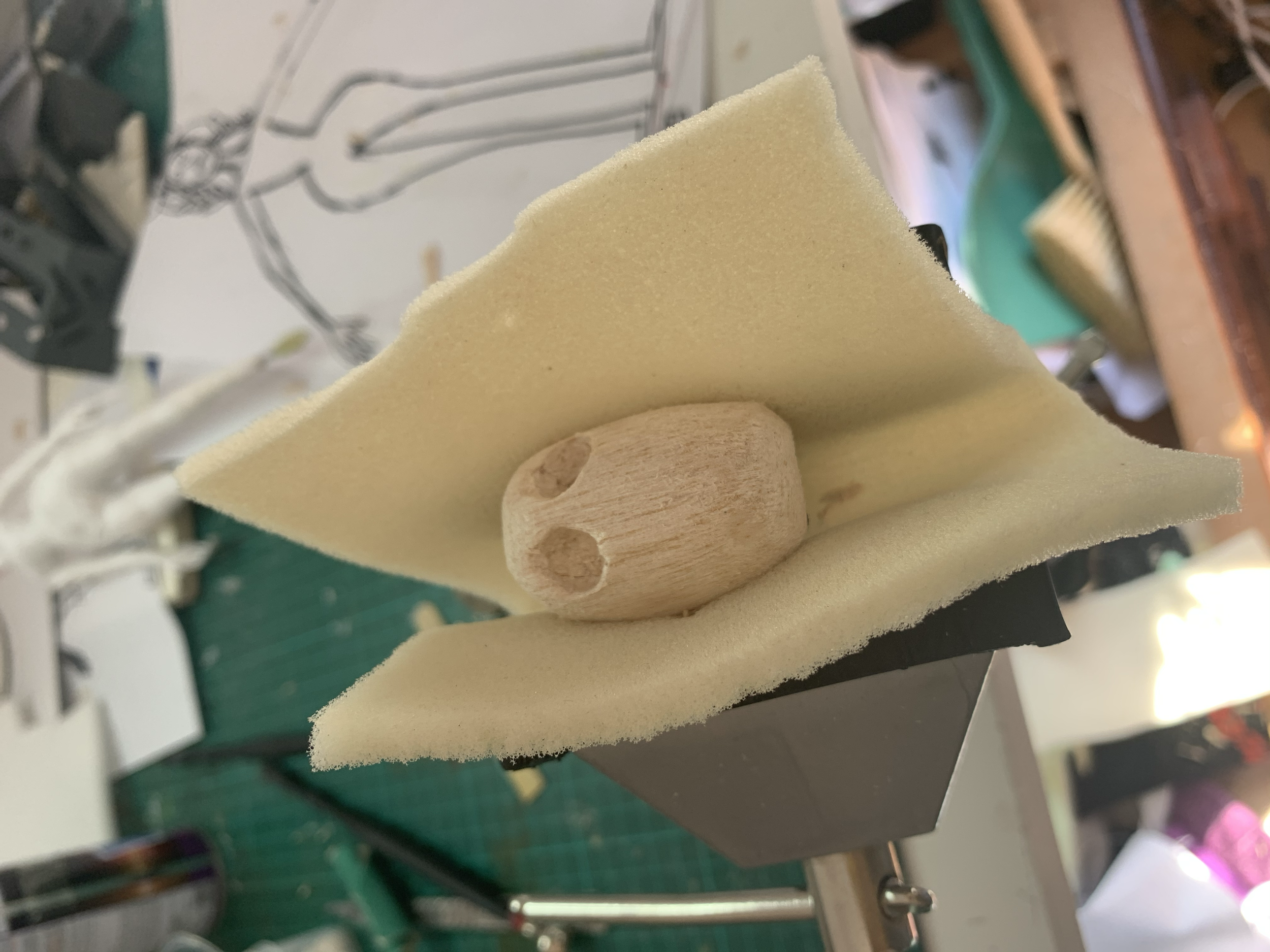 Making holes for eyes
