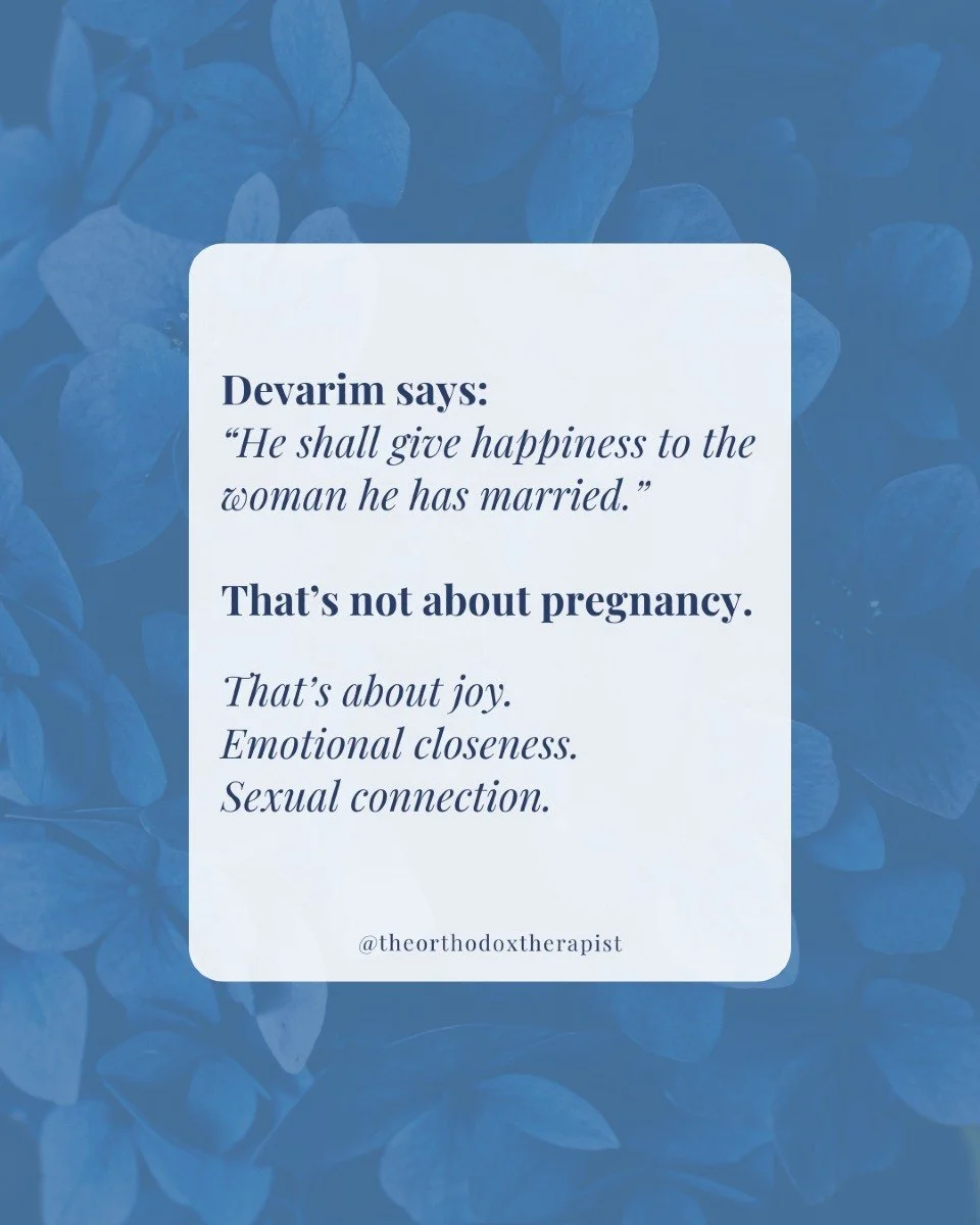 When I first read that pasuk in Devarim&mdash;*&ldquo;v&rsquo;simach et ishto&rdquo;&mdash;he shall give happiness to the woman he has married&mdash;it stopped me.

Because no one ever taught me that happiness was part of the mitzvah.
Not just a nice