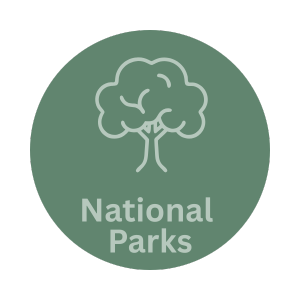 Green circular logo with a tree illustration and the text 'National Parks'.