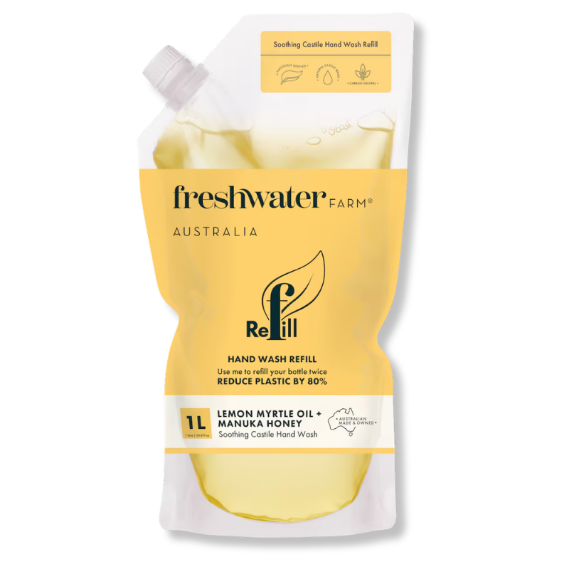 Freshwater Farm Australia Lemon Myrtle Manuka Honey Hand Wash Refill Pouch 1L