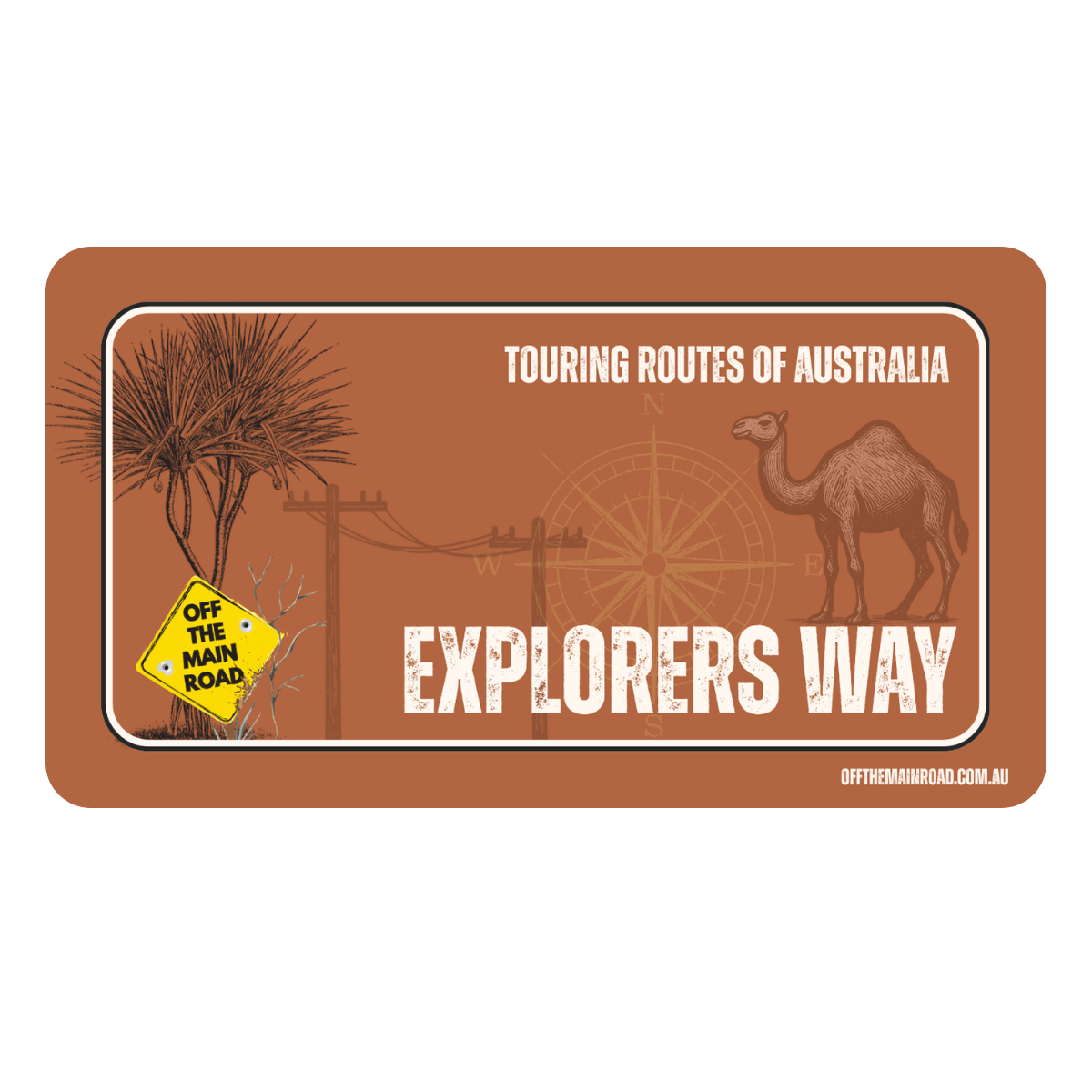 The Explorers Way.  Touring Routes of Australia Sticker