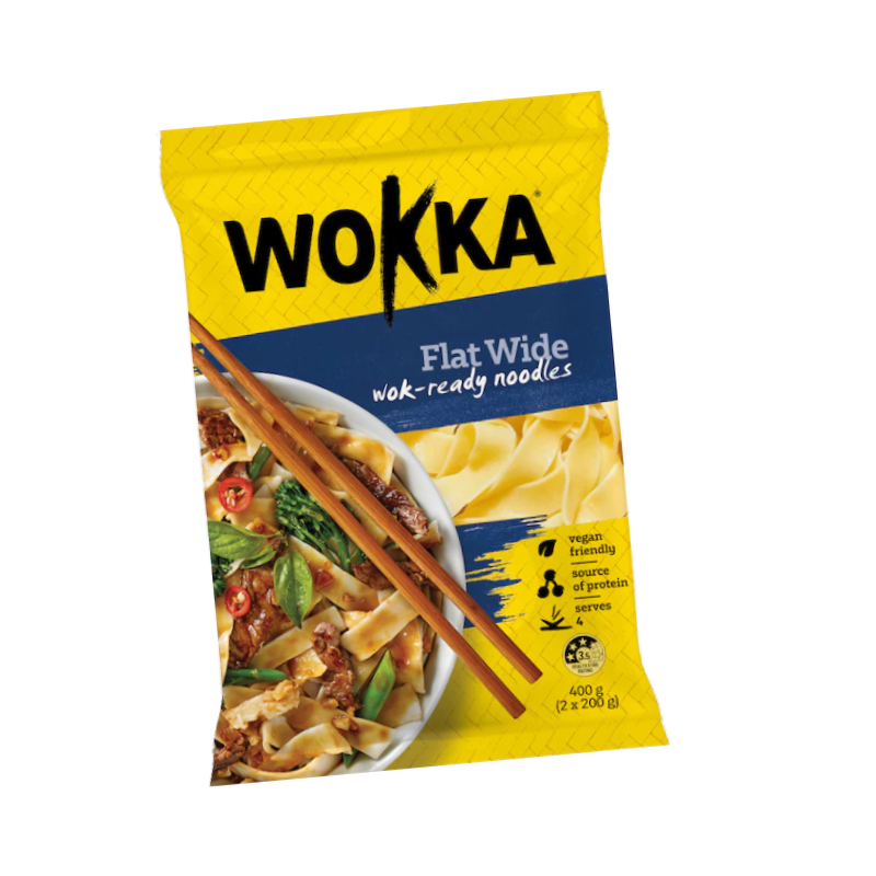 Wokka Flat Wide Wok-Ready Noodles 400g