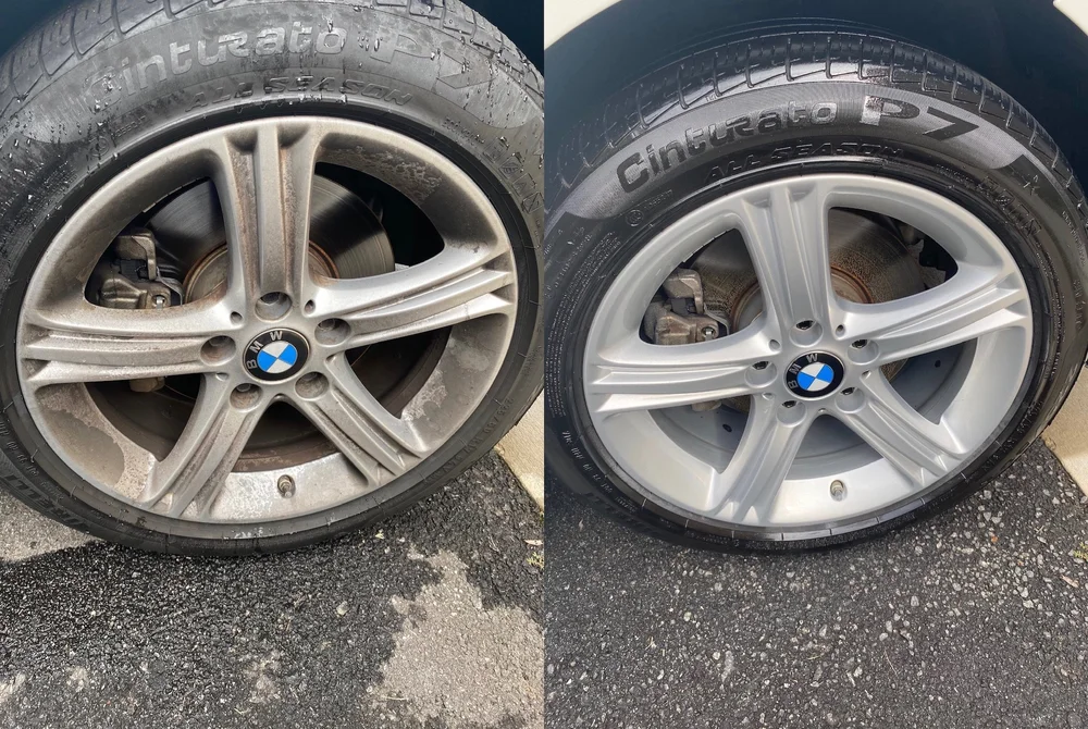 Wheel cleaning comparison from ProFinish photo gallery