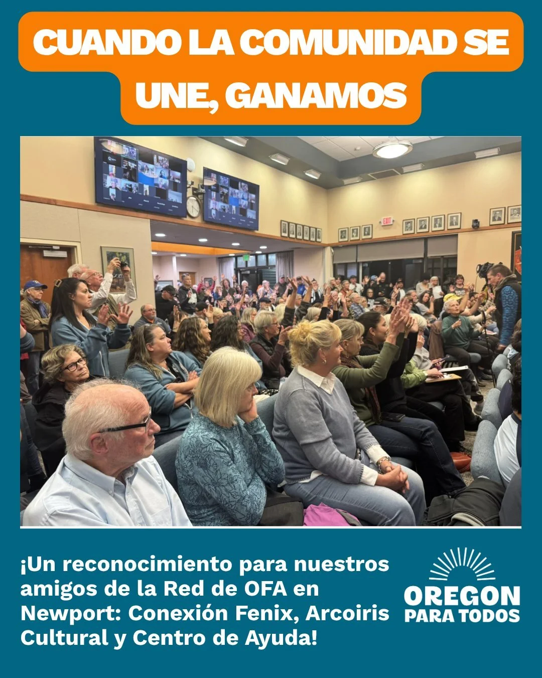 📣 Un enorme agradecimiento a nuestros socios de la Red OFA: Conexión Fénix, Arcoíris Cultural y Centro de Ayuda, quienes movilizaron a más de 800 miembros de la comunidad en Newport el miércoles pasado para decir N