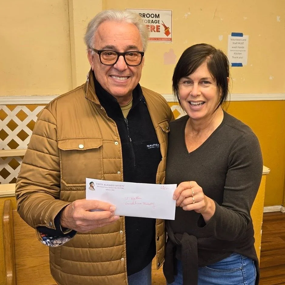 Each Thanksgiving, the Dante Alighieri Society of Jersey City donates gift cards to the St. Matthew Trinity Lunchtime Ministry (LTM), supporting their mission to provide warm meals and essential services to those who rely on their community outreach.