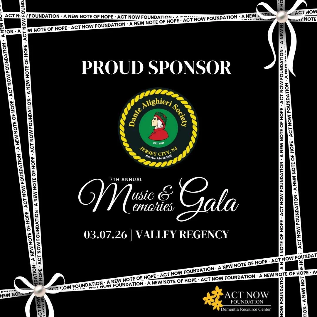 We are proud to be a Steel Sponsor of @actnowfoundation's  7th Annual Music &amp; Memories Gala 🌟

At the Dante Alighieri Society of Jersey City Inc., we are honored to support this important mission serving families navigating Alzheimer&rsquo;s and