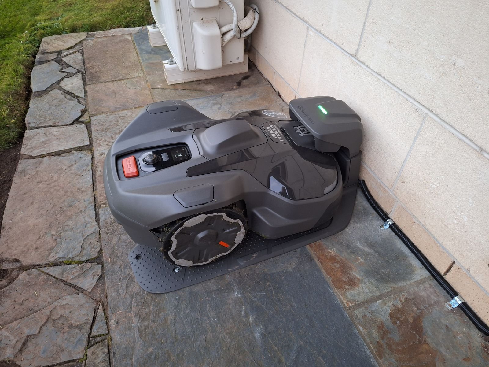 Husqvarna Automower installation on residential lawn in Melbourne