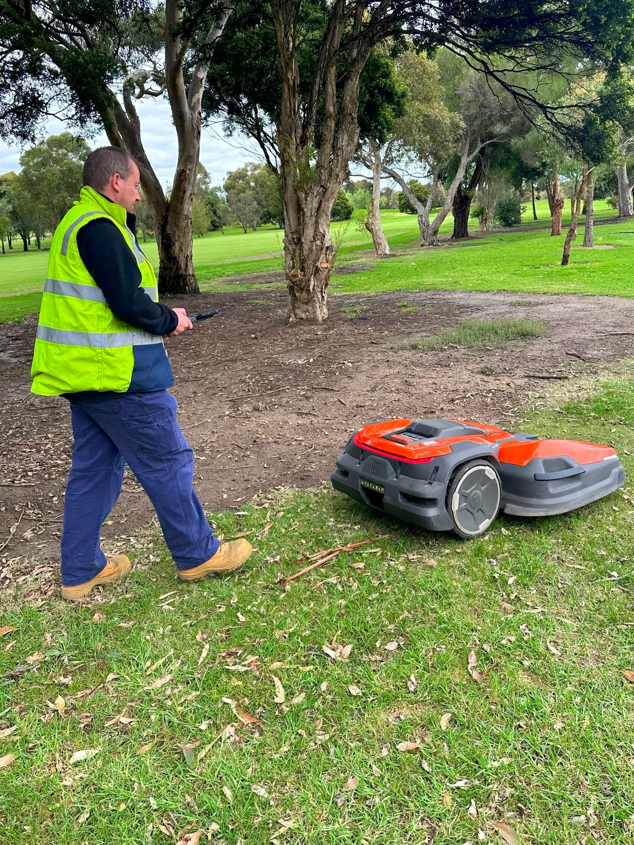 CEORA robotic mower maintaining fairway at Melbourne golf course