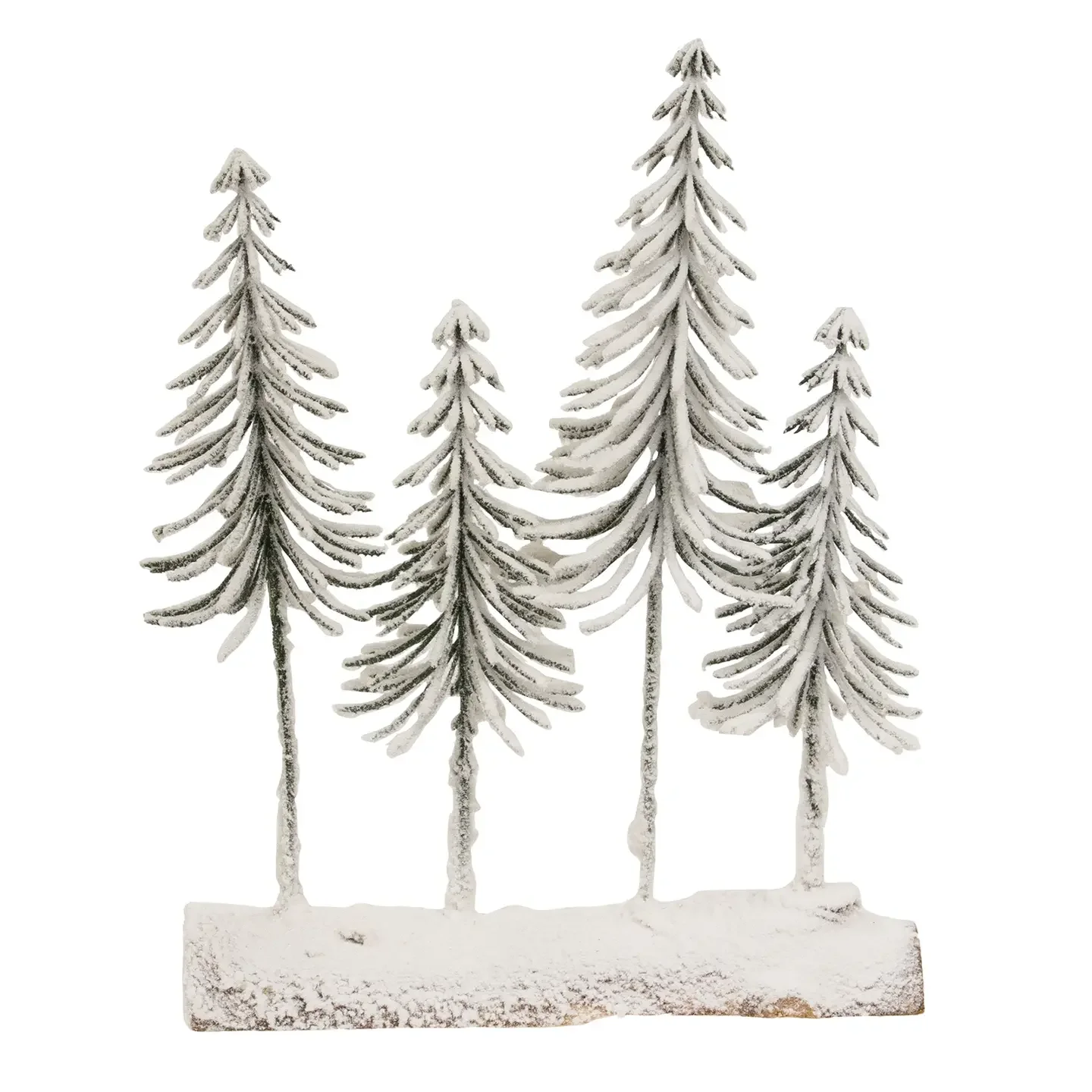 Snowy Pine Forest on Log