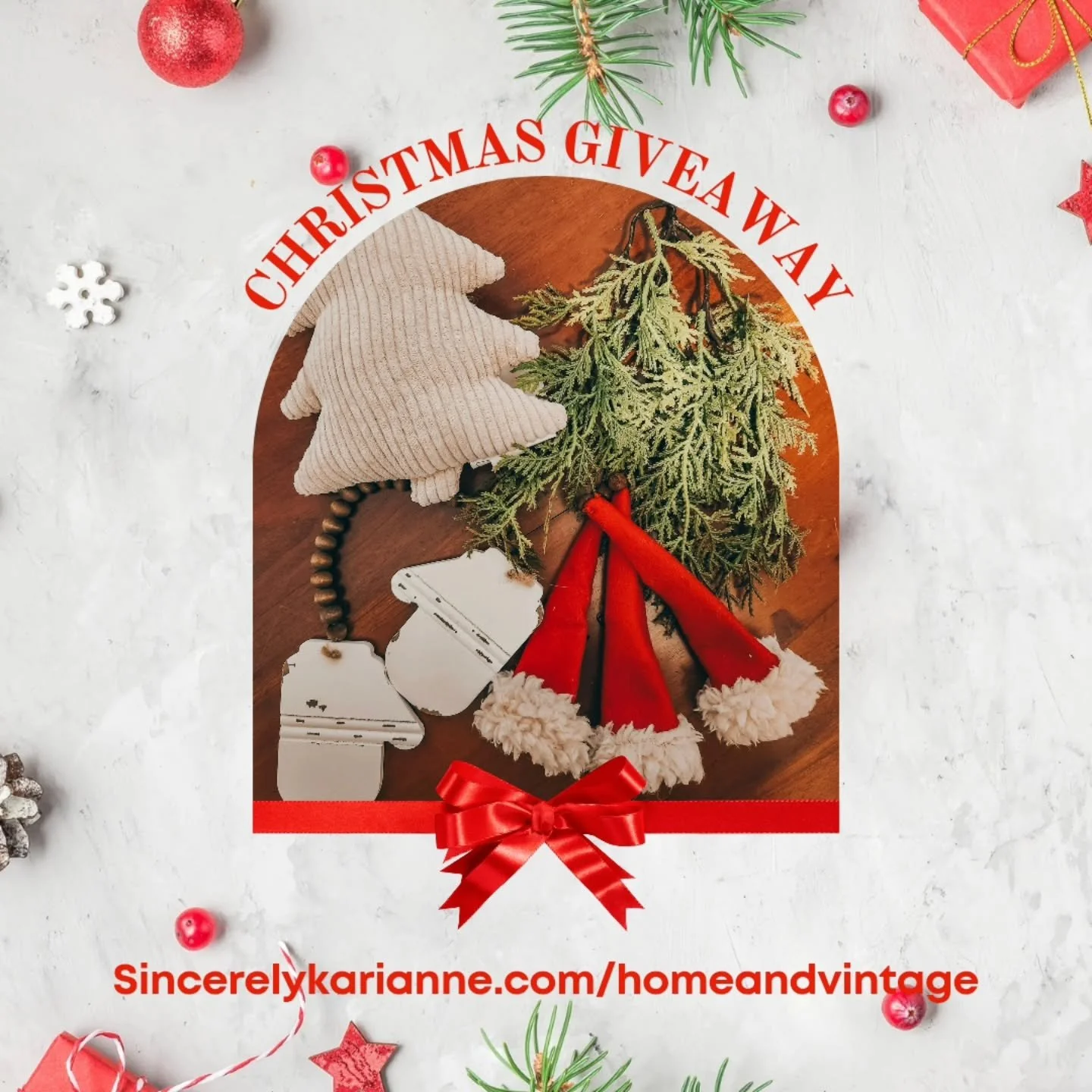 🎄 CHRISTMAS GIVEAWAY 🎄
To celebrate hitting 2,000 followers, I’m giving away a few of my favorite cozy cottage Christmas pieces from my shop!
✨ What you’ll win:
Set of 3 Santa Hat Ornaments
Small Tan Christmas Tree Pillow
Chippy Whi