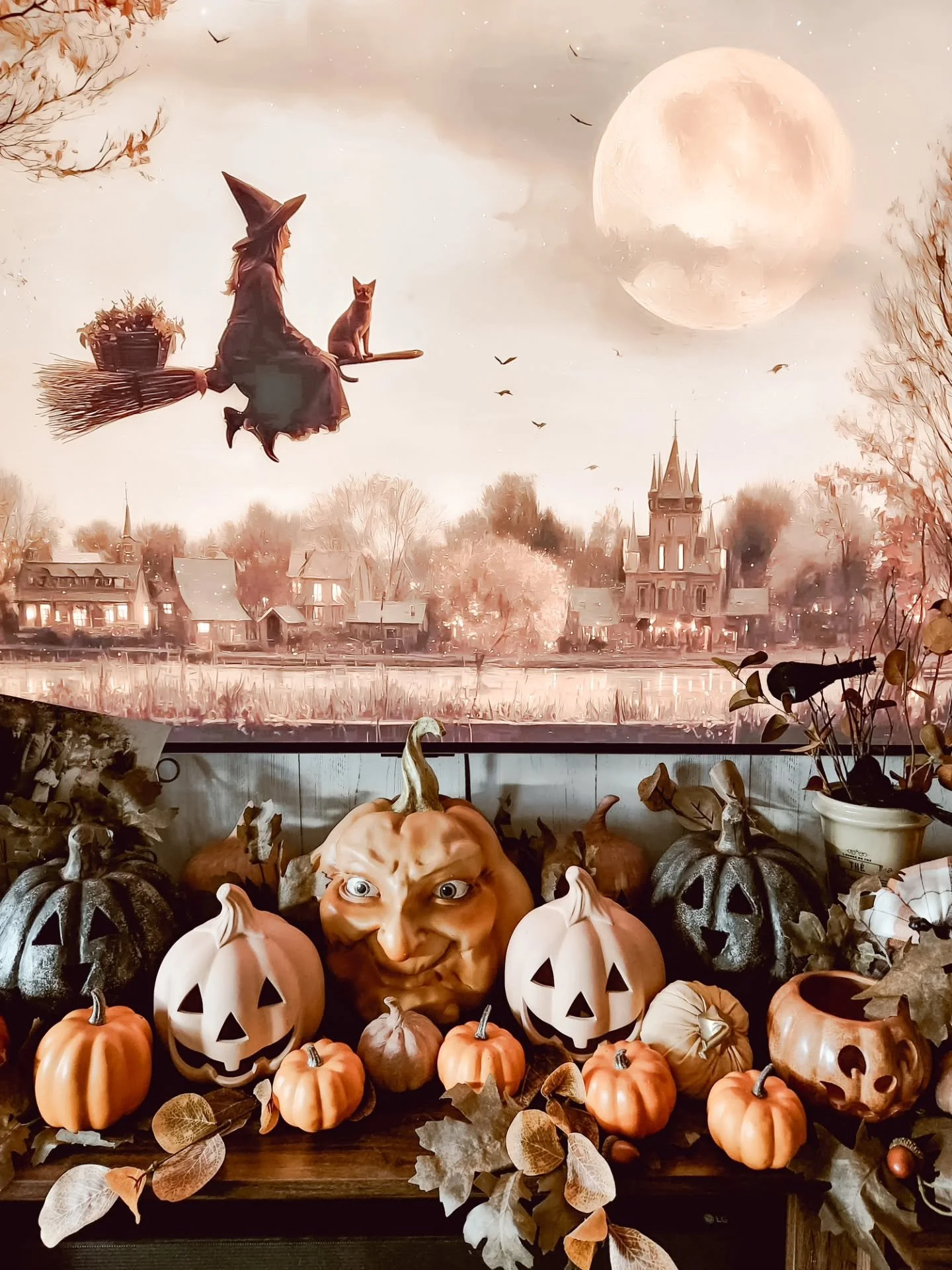 Around here, October doesn&rsquo;t whisper. It takes over. 🖤🍂

The crows are in the kitchen, pumpkins have claimed nearly every surface, and even the TV has joined in on the Halloween mood.

These are the little corners I love most this time of yea