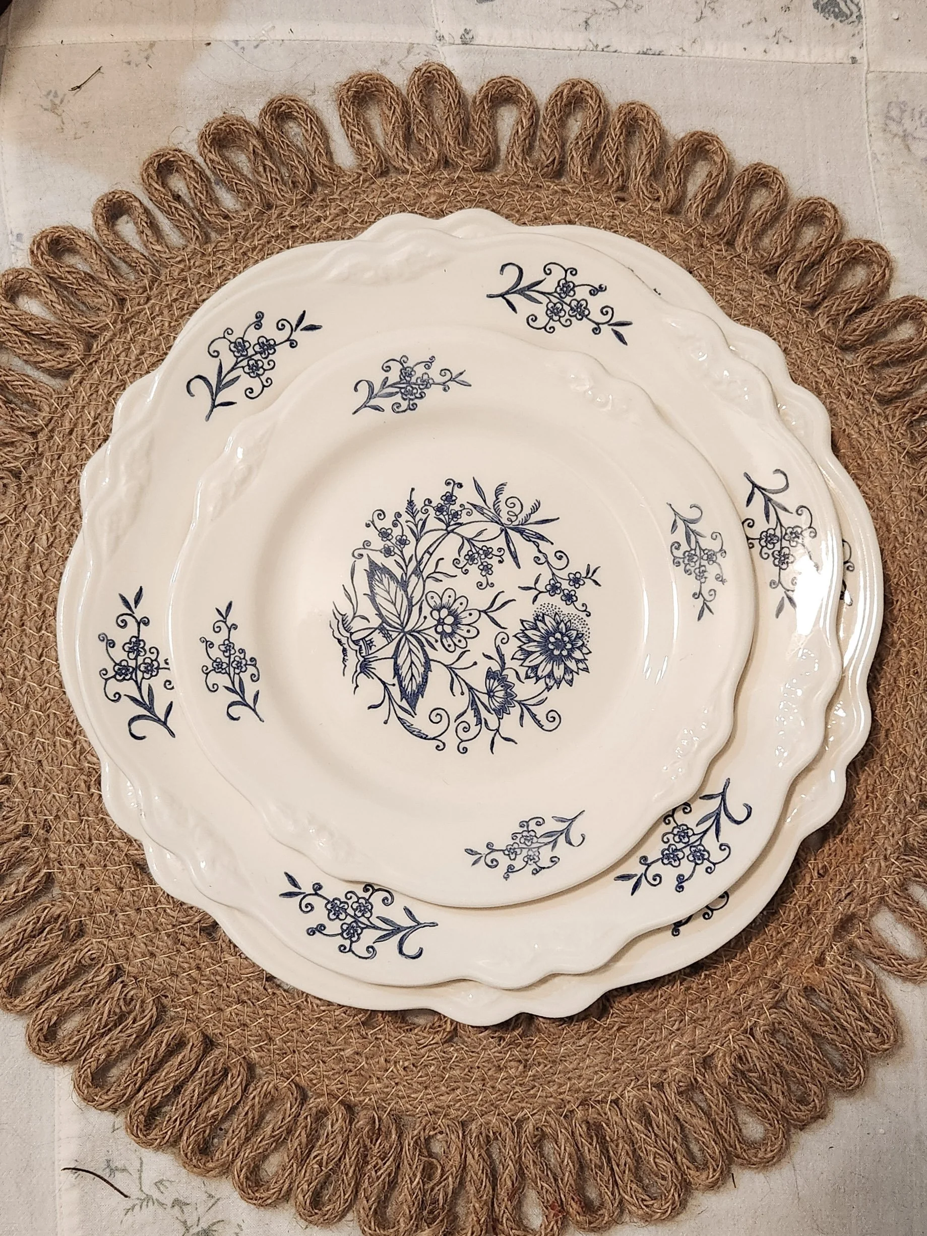 Vintage Homer Laughlin Dresden Blue Plates