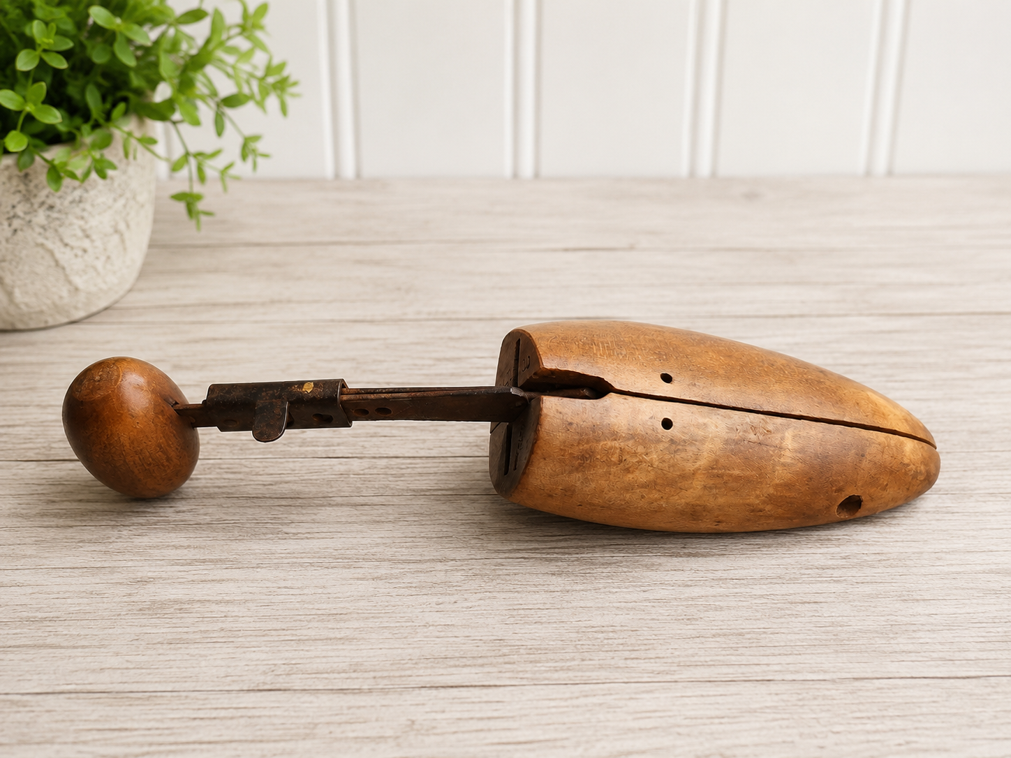 Vintage Wooden Split Toe Shoe Tree | Adjustable Shoe Stretcher | Cobbler Tool