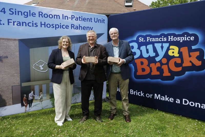 BKD with Brendan Gleeson for the St. Francis Hospice Dublin launch of their Buy A Brick Campaign, helping to raise funds for the new 24 bed in-patient unit at the Raheny campus.
