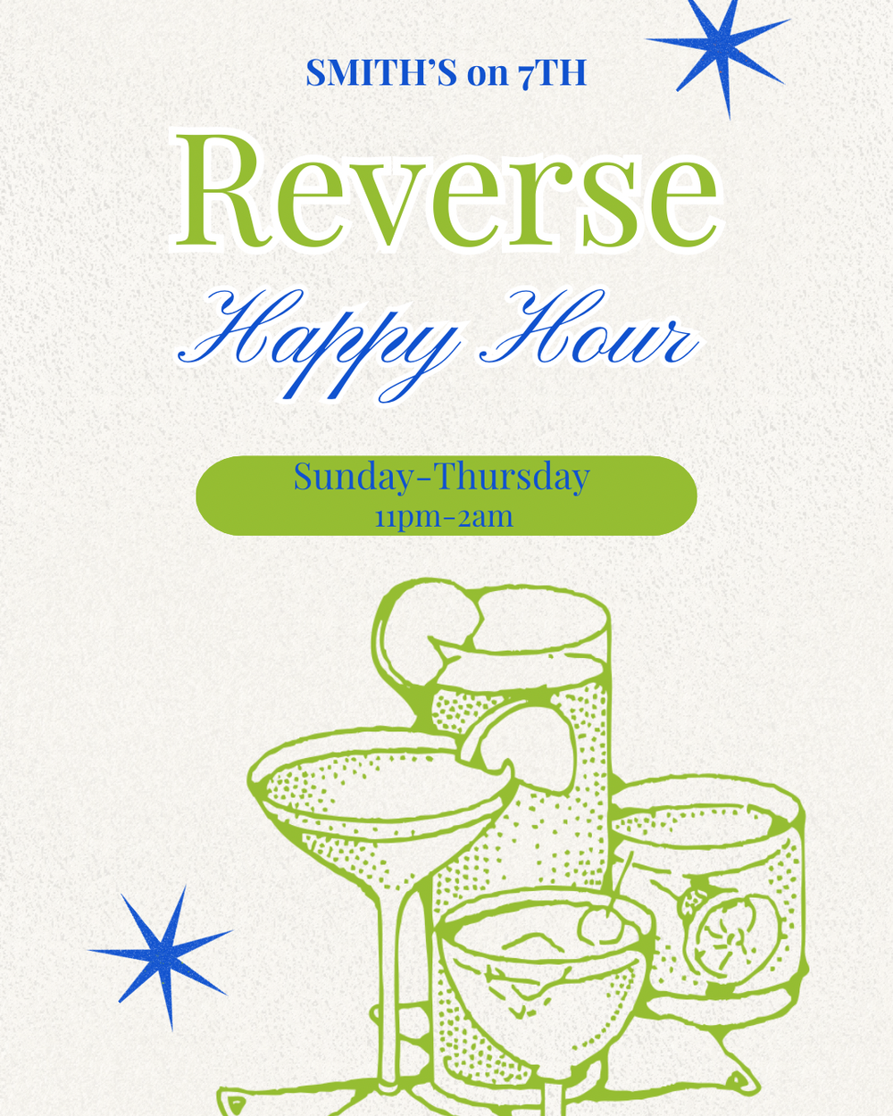 Reverse Happy Hour flyer