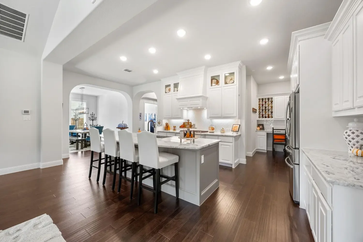 Massive chef's kitchen with room to host a party of any size