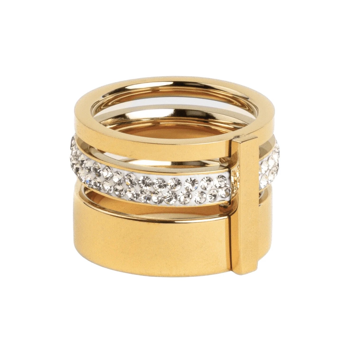 Triple Ring with Sparkling Stones