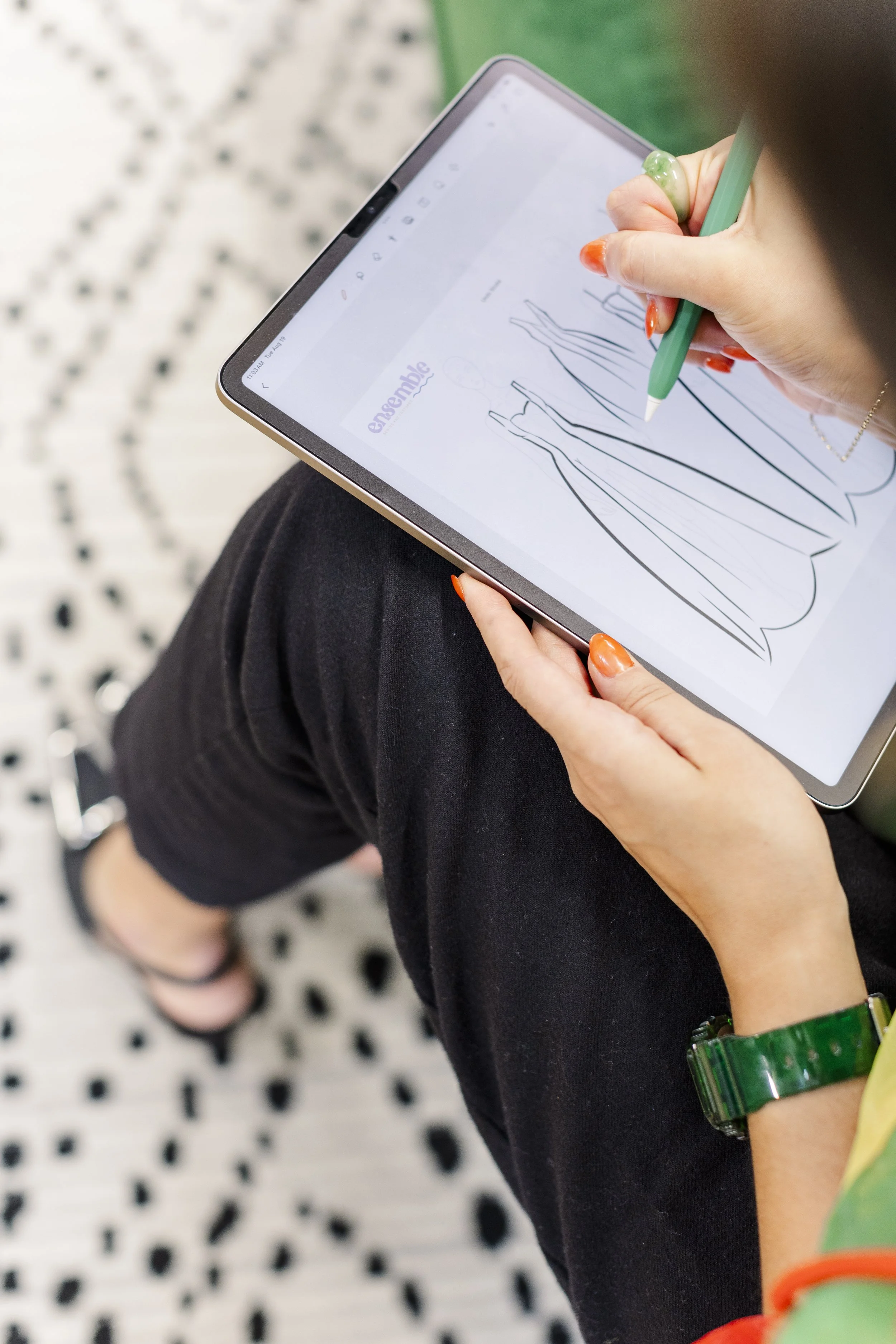 Fashion designer sketches, brand photography for clothing designer in Augusta, Gerogia