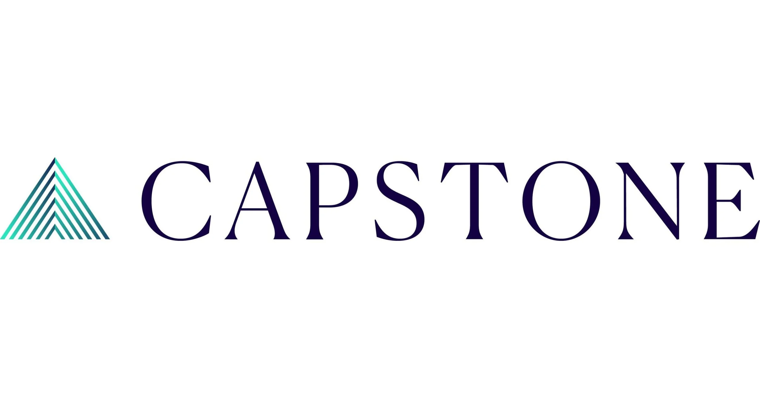 Capstone logo with stylized mountain graphic on the left and the word "CAPSTONE" in large, dark blue letters on the right