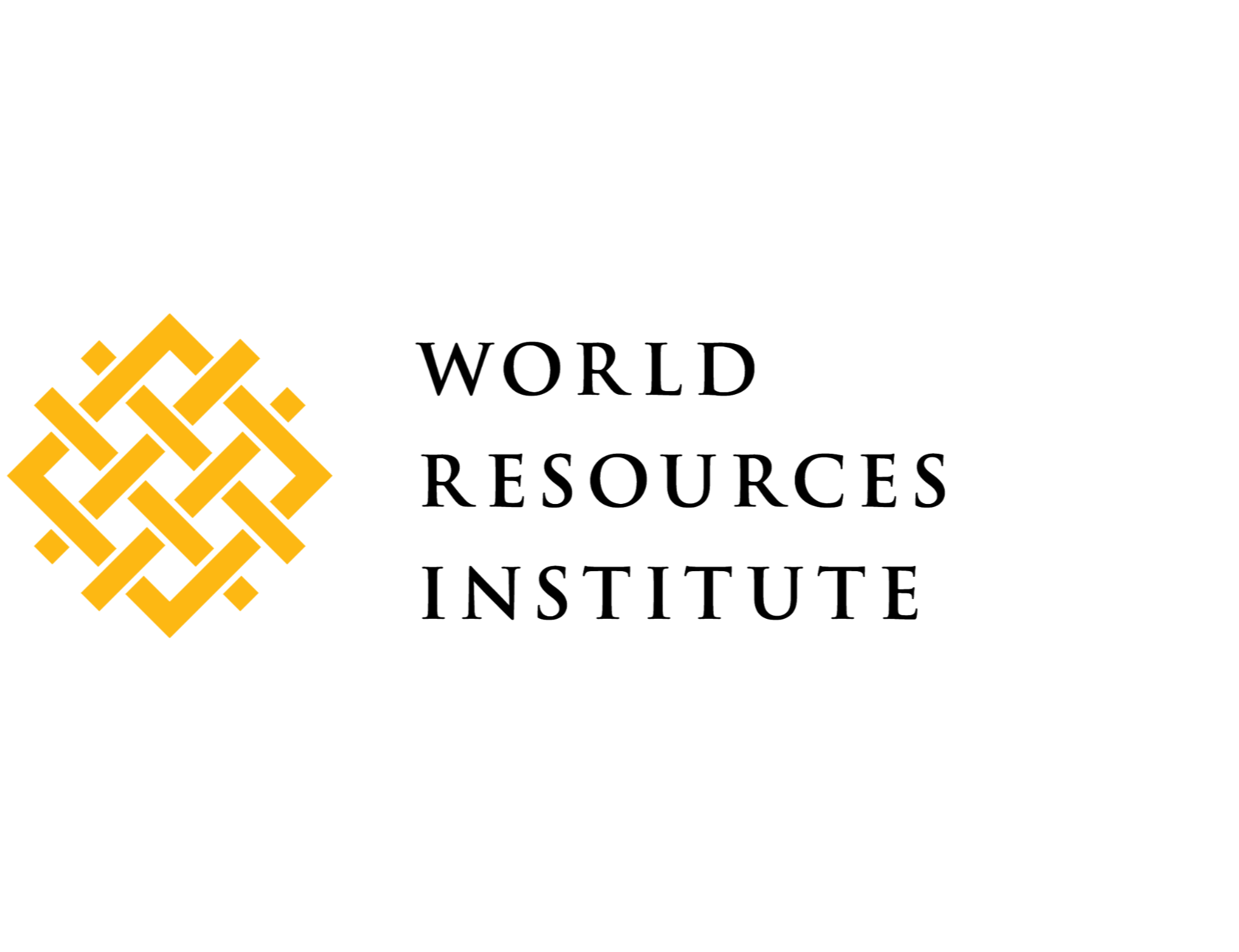 Logo of the World Resources Institute featuring a yellow geometric abstract symbol and black text.