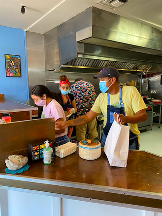 Owners Kevin and Maria in action at Pachamama’s soft opening on 9/9/2020