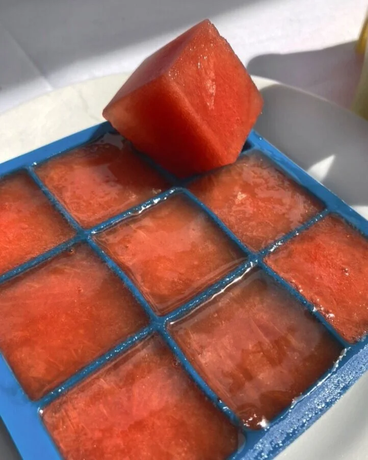 Ice cube tray watermelon paletas