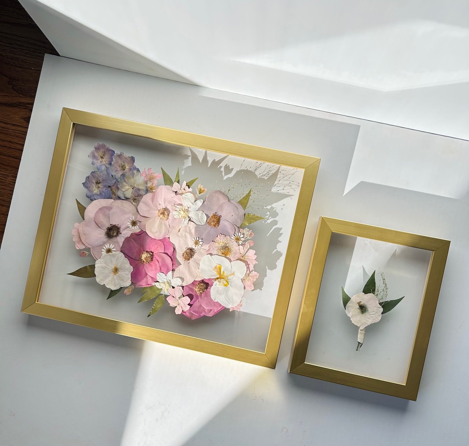 11X14" / 6X8" GOLD, double glass (Hers + His)