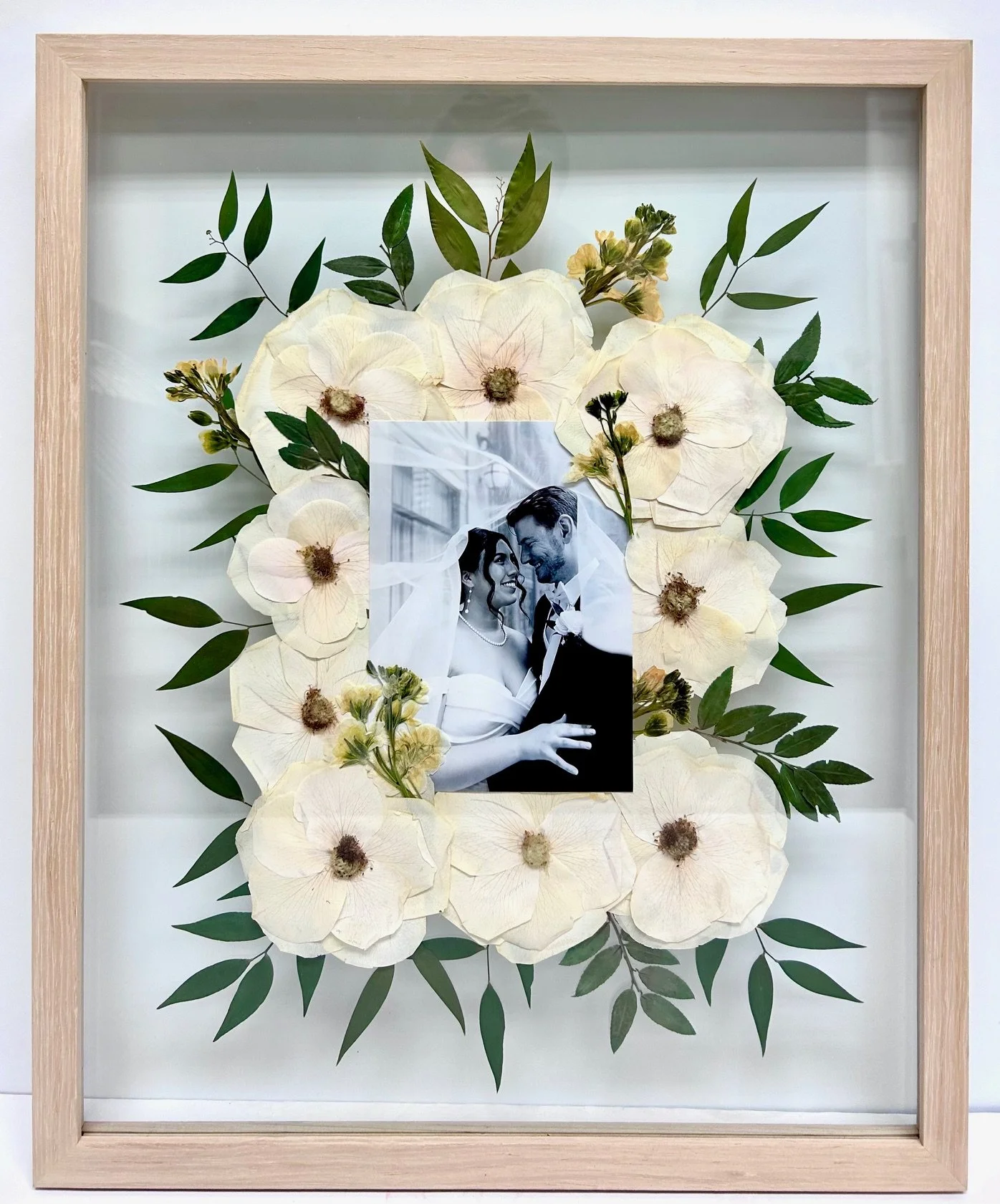 16X20" NATURAL WOOD, double glass + photo